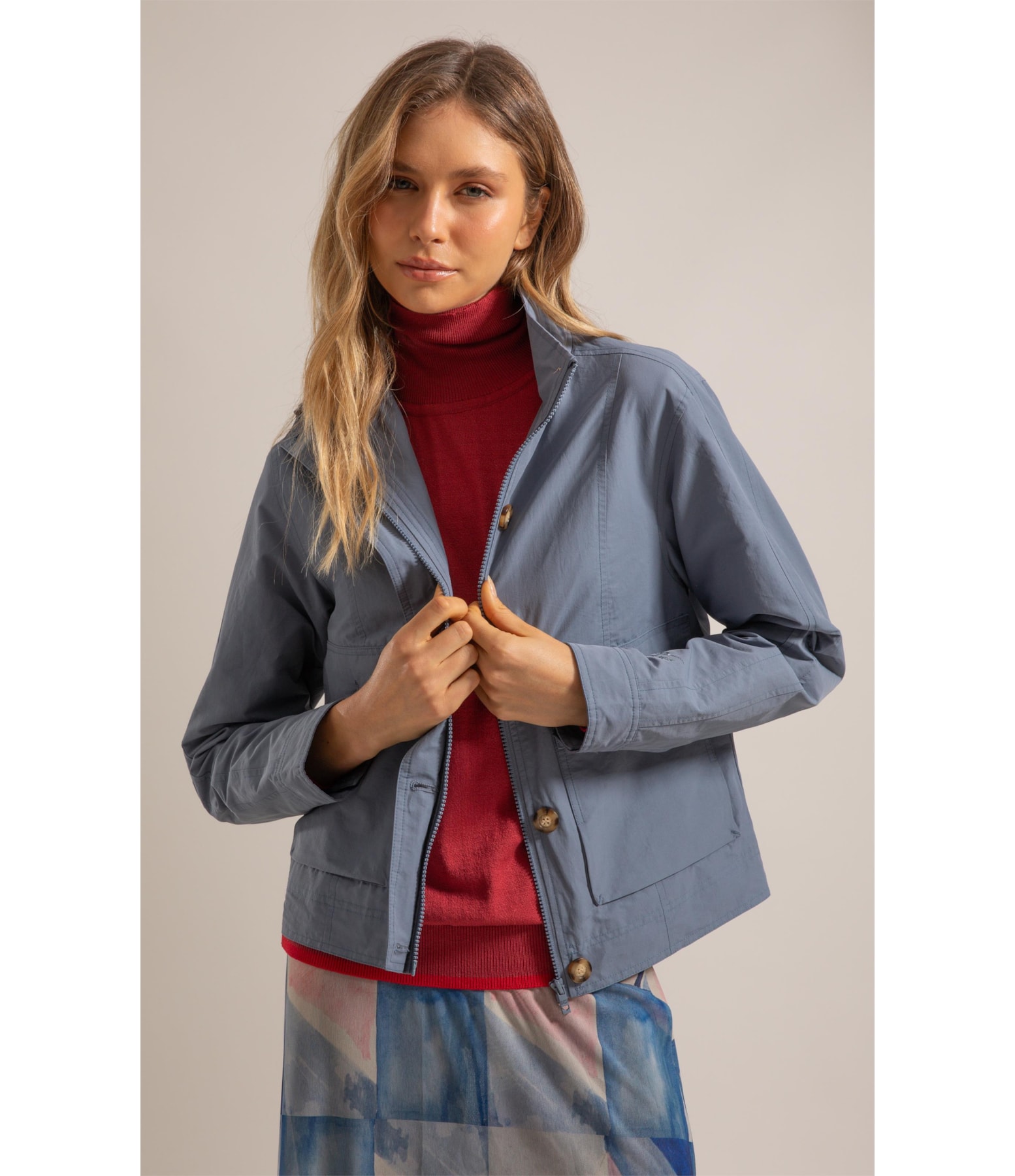  Jaqueta Caju Cotton Azul Seco