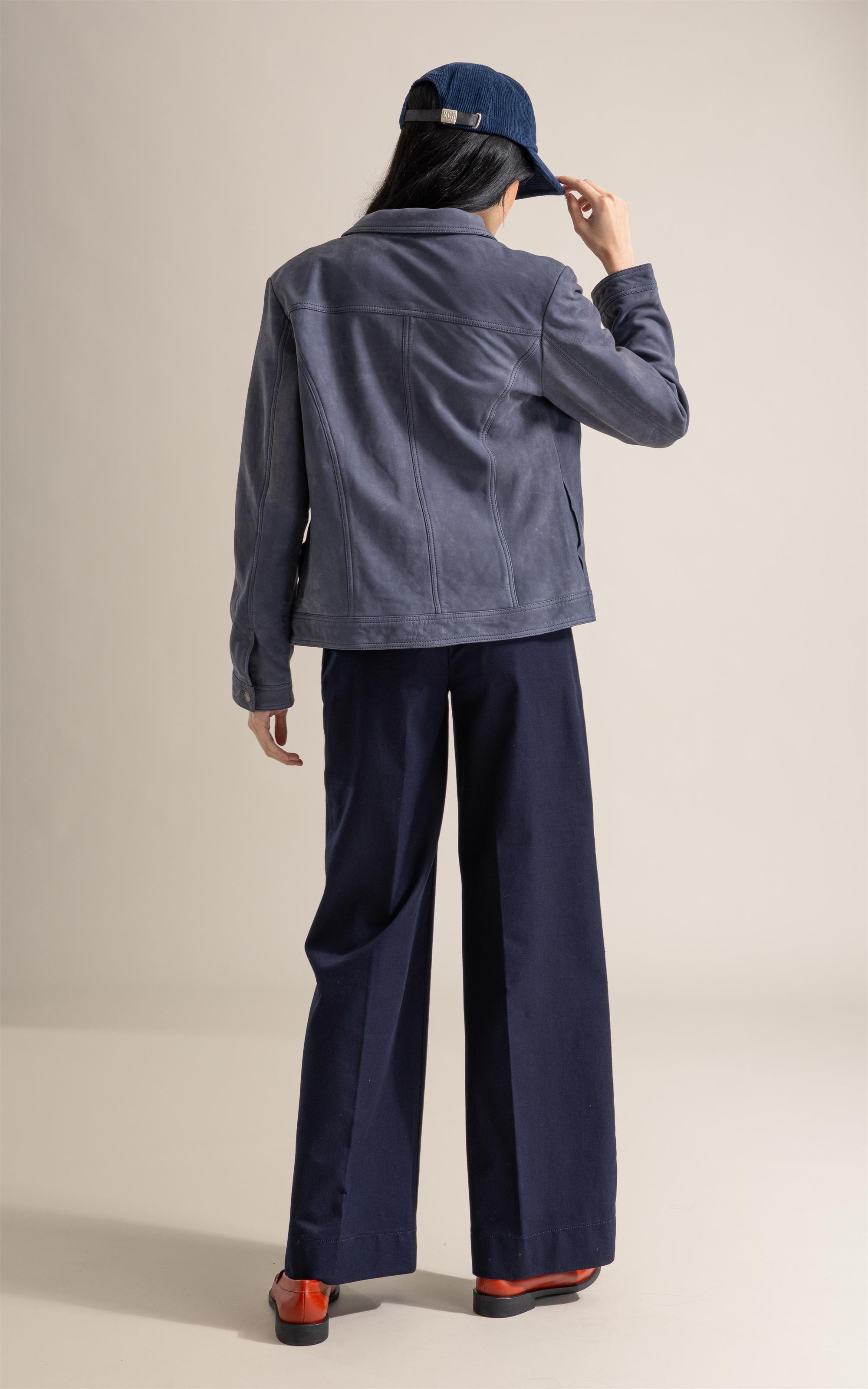 Jaqueta Chloe Leather Nubuck Azul Jeans