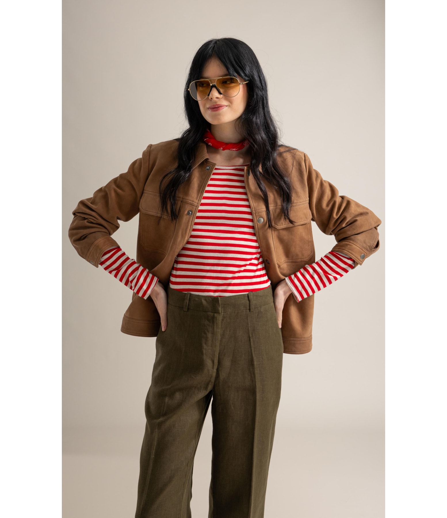 Jaqueta Chloe Leather Nubuck Caramelo