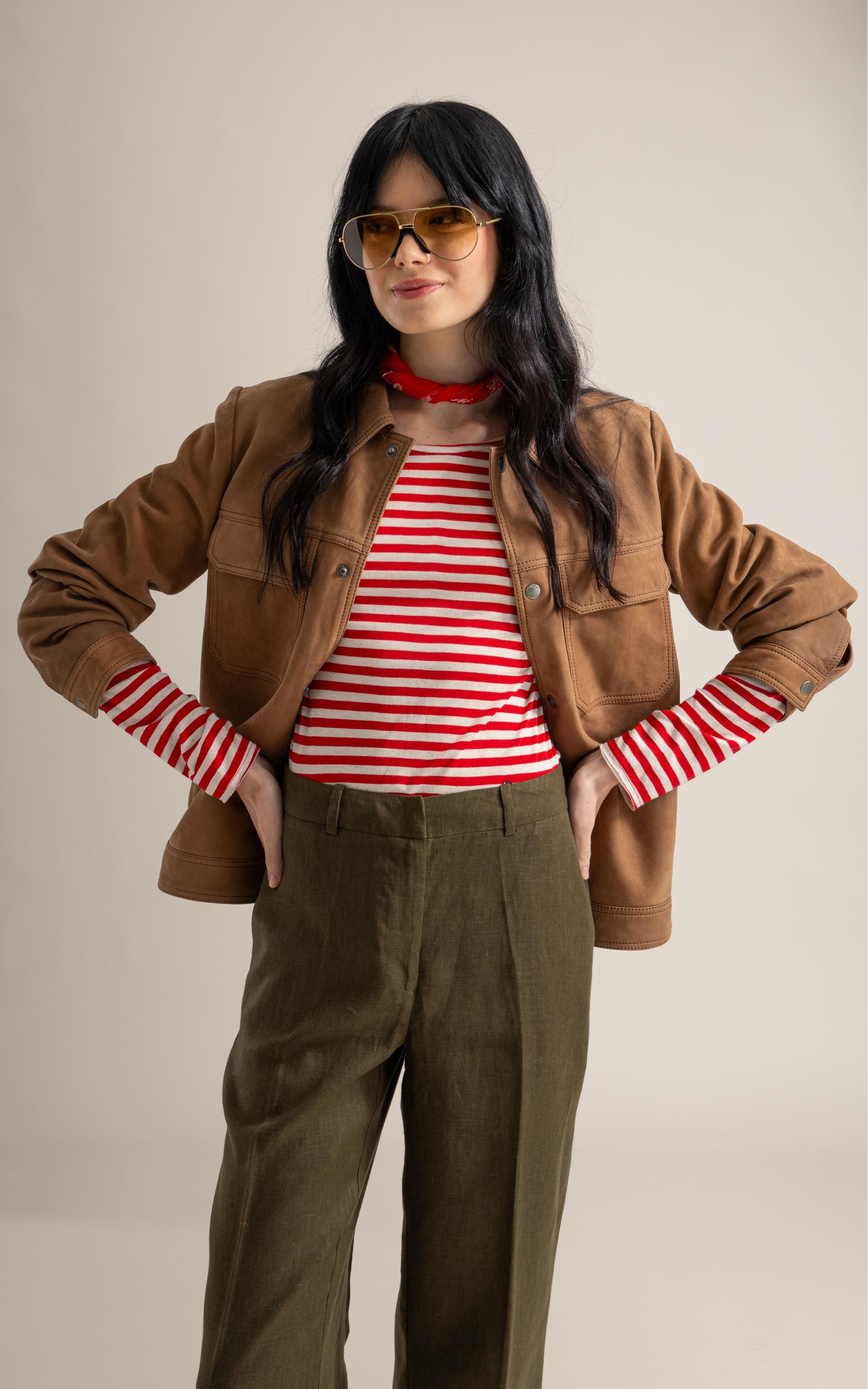 Jaqueta Chloe Leather Nubuck Caramelo