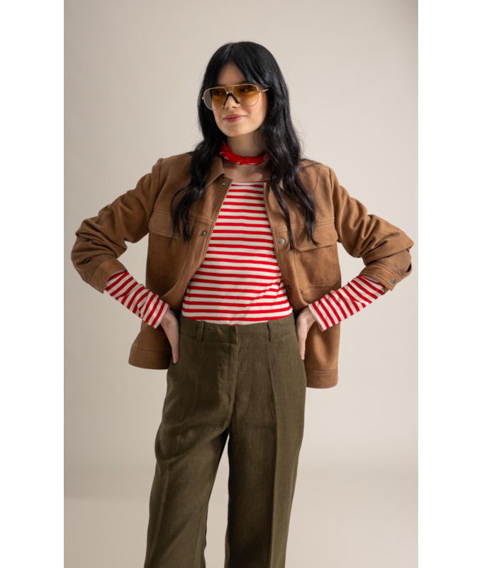 Jaqueta Chloe Leather Nubuck Caramelo