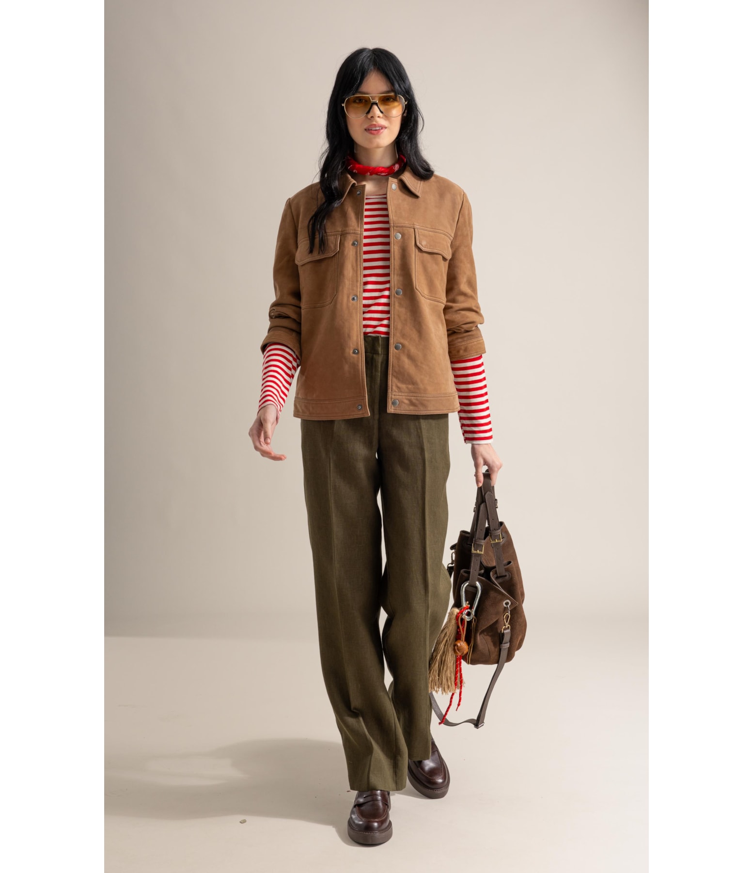 Jaqueta Chloe Leather Nubuck Caramelo