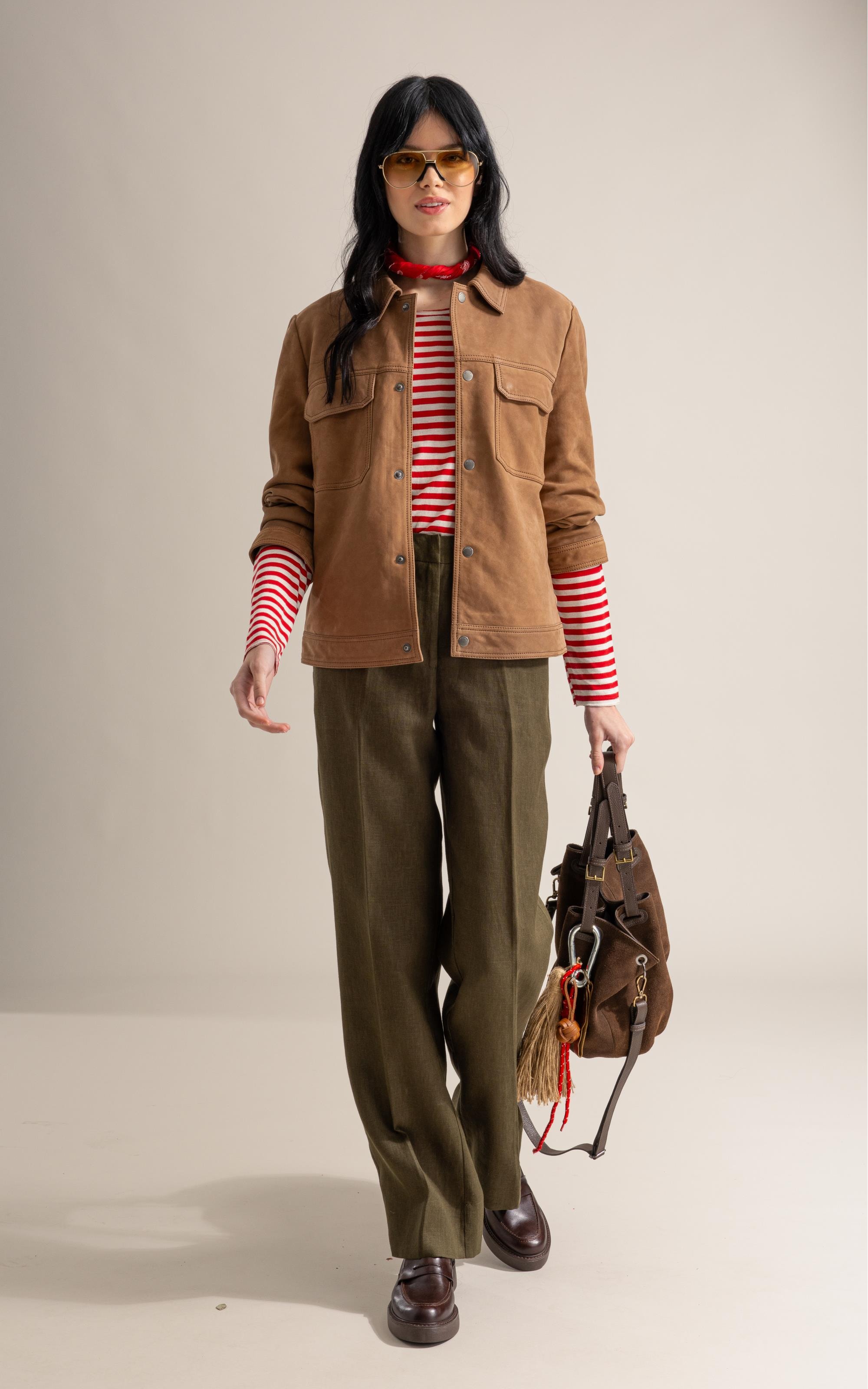 Jaqueta Chloe Leather Nubuck Caramelo