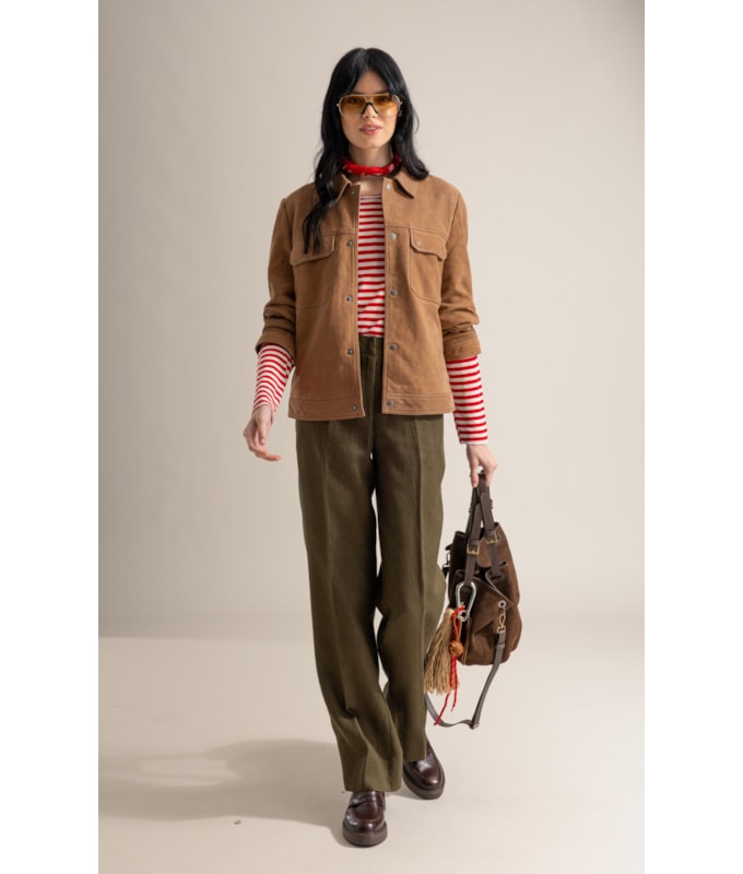 Jaqueta Chloe Leather Nubuck Caramelo