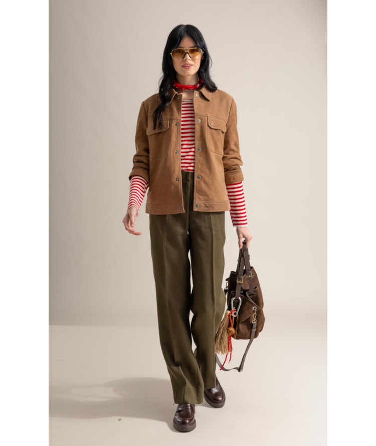 Jaqueta Chloe Leather Nubuck Caramelo