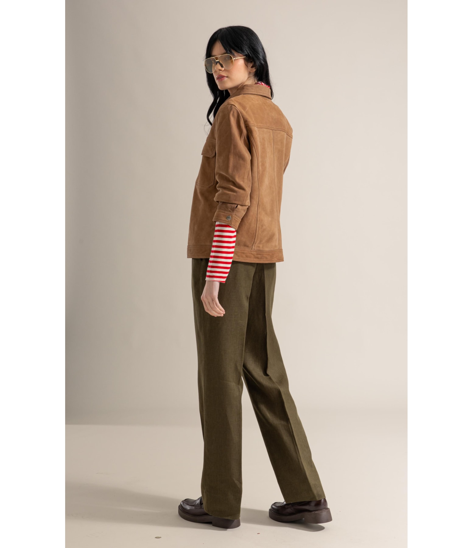 Jaqueta Chloe Leather Nubuck Caramelo