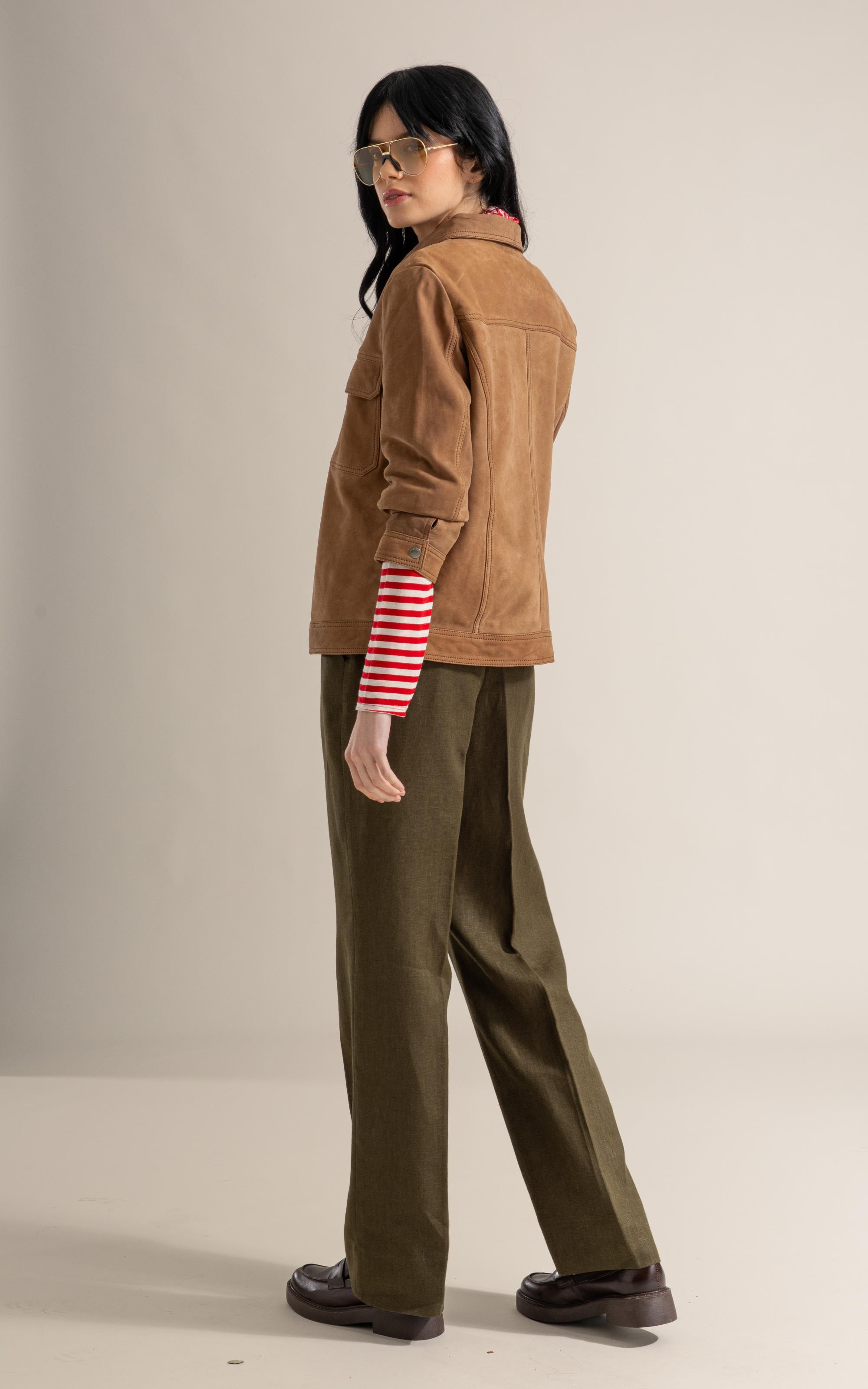 Jaqueta Chloe Leather Nubuck Caramelo