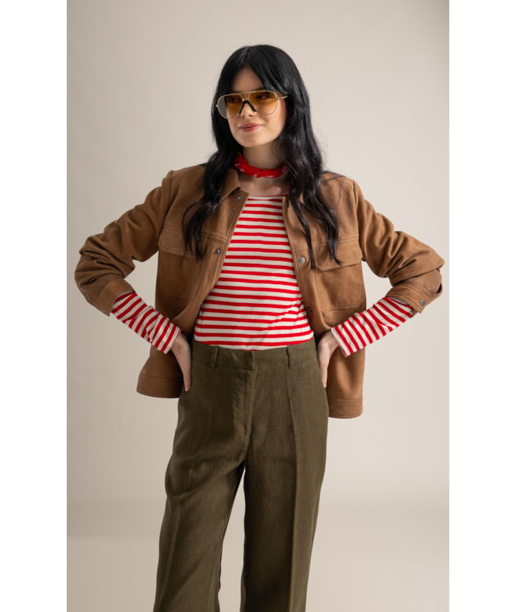 Jaqueta Chloe Leather Nubuck Caramelo