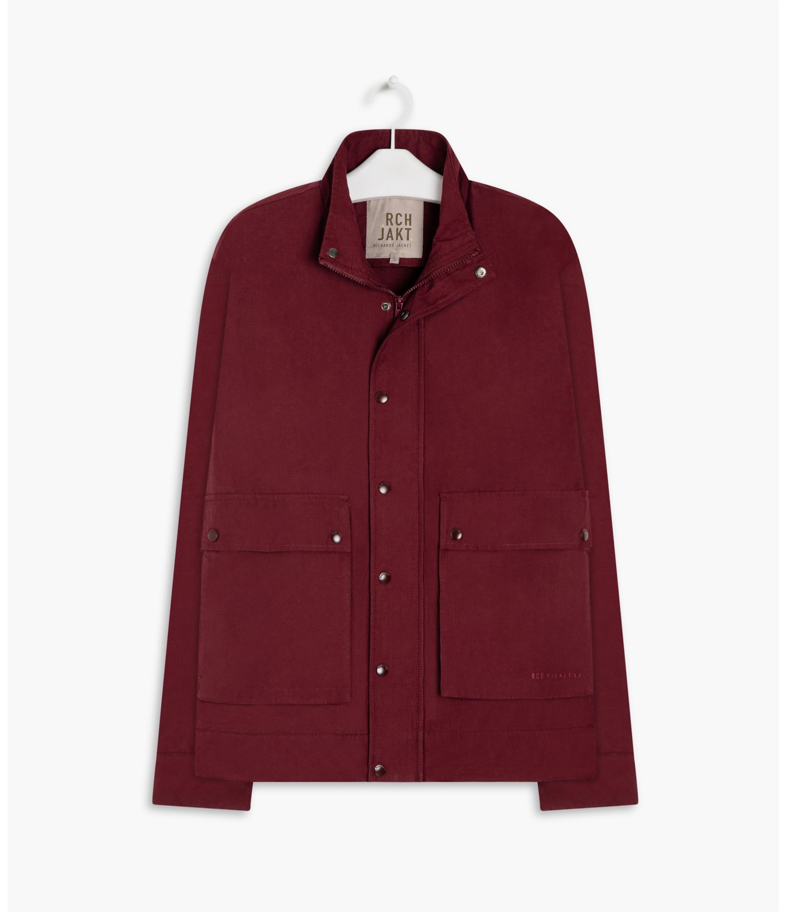 Jaqueta Cotton Bolsos Fronta Bordeaux