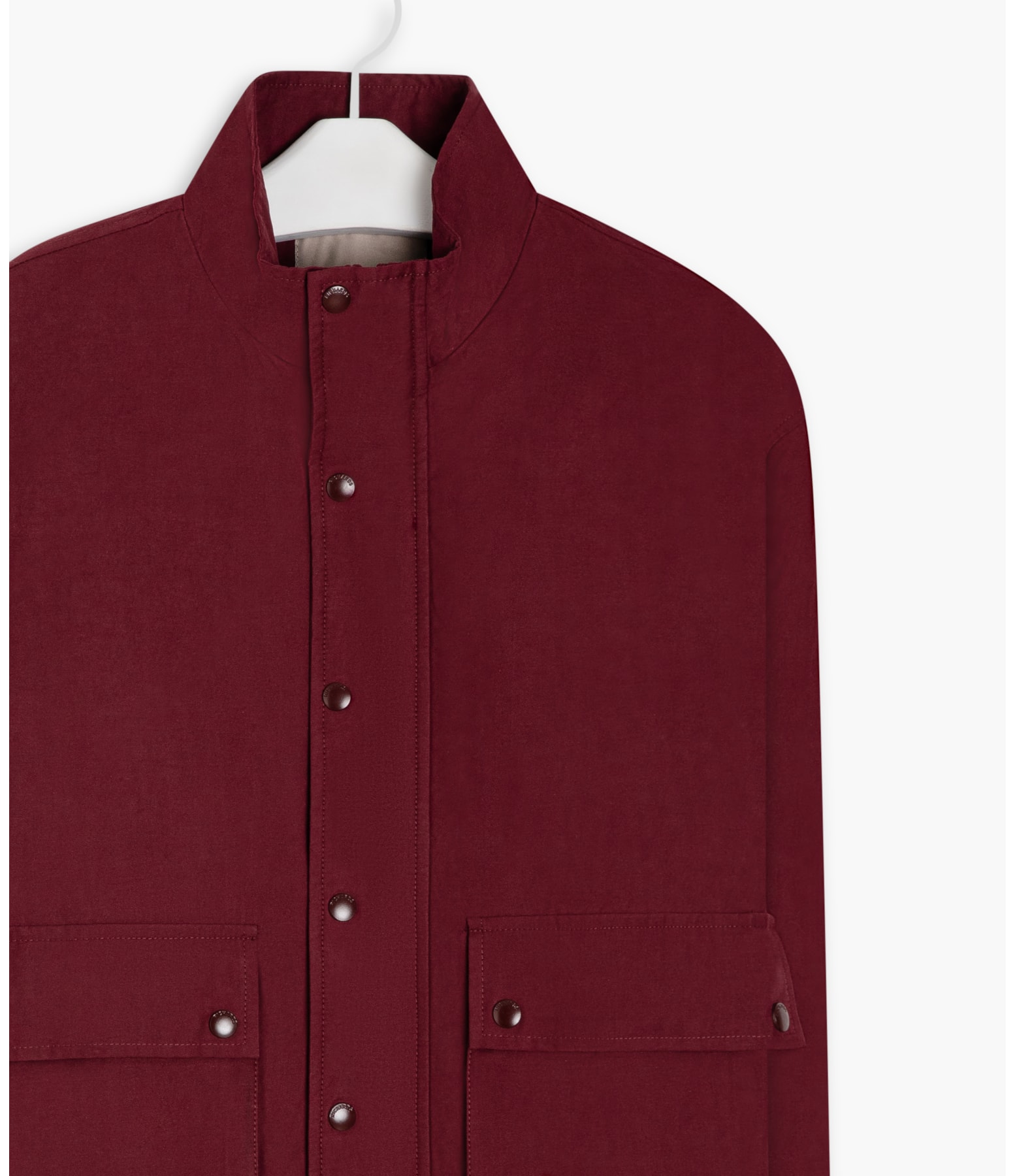 Jaqueta Cotton Bolsos Fronta Bordeaux