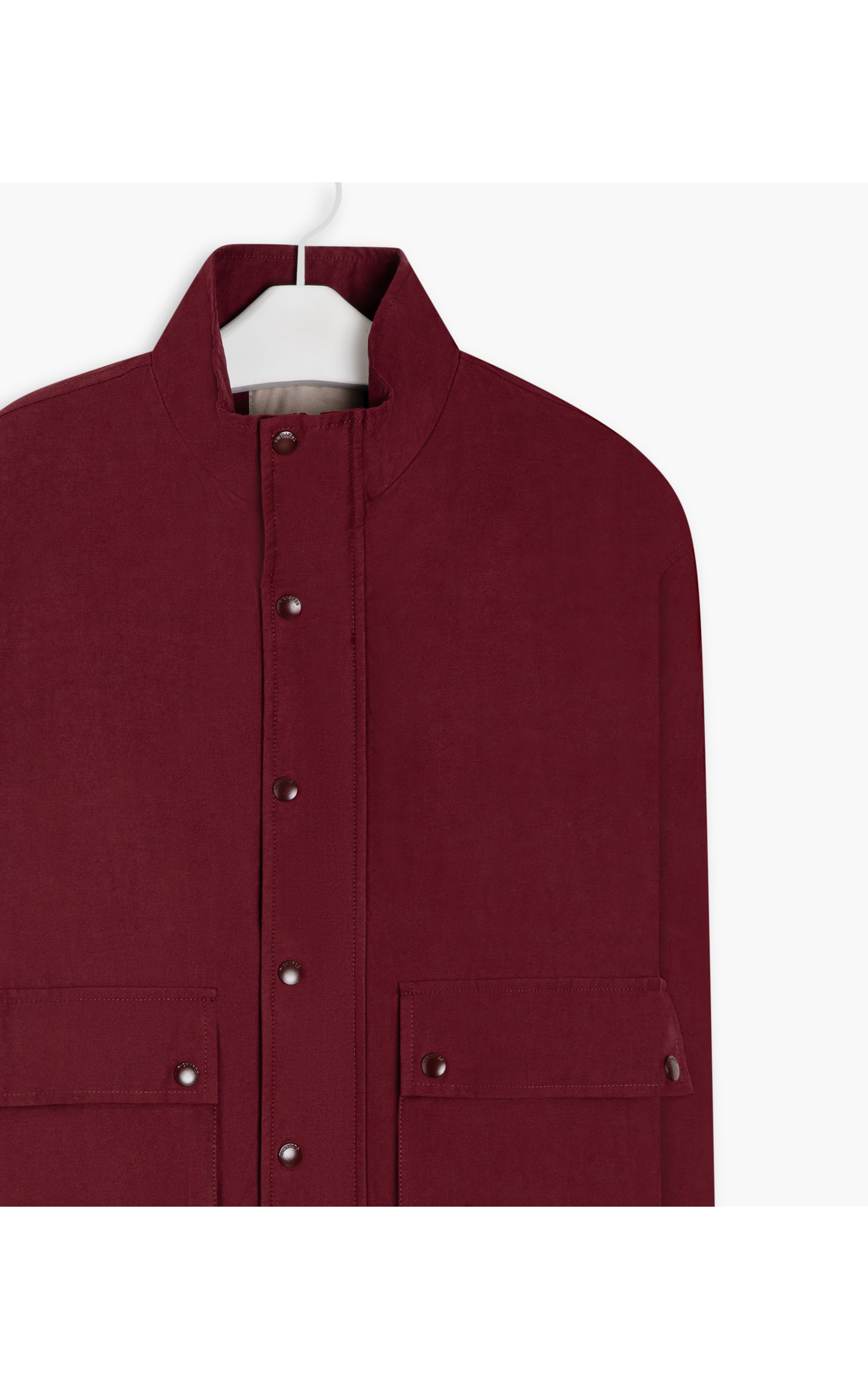 Jaqueta Cotton Bolsos Fronta Bordeaux