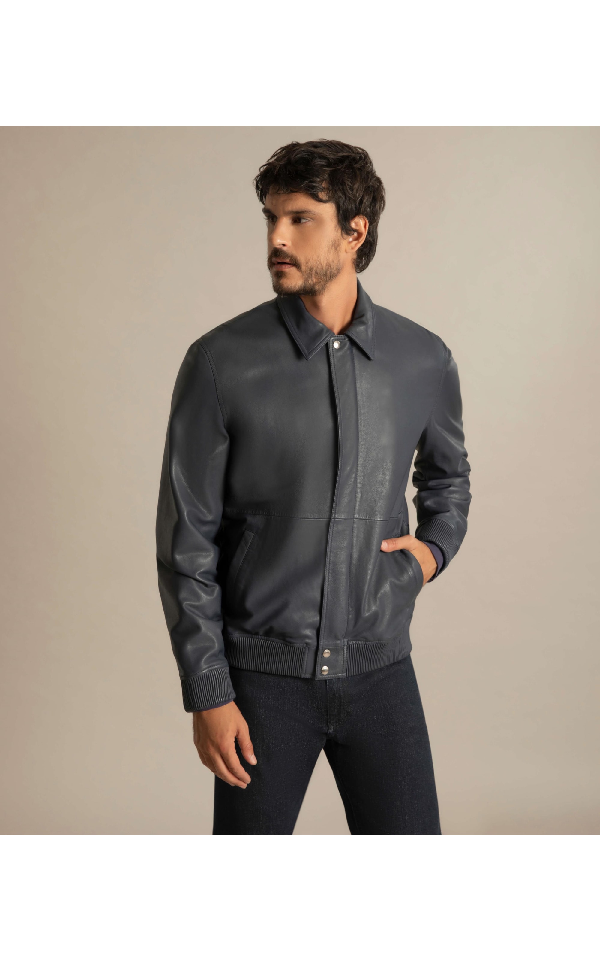 Jaqueta de Couro Gola Golf Purple Blue