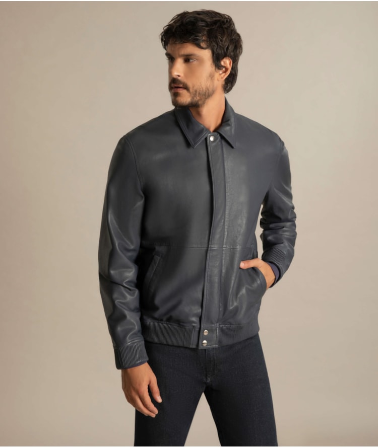 Jaqueta de Couro Gola Golf Purple Blue