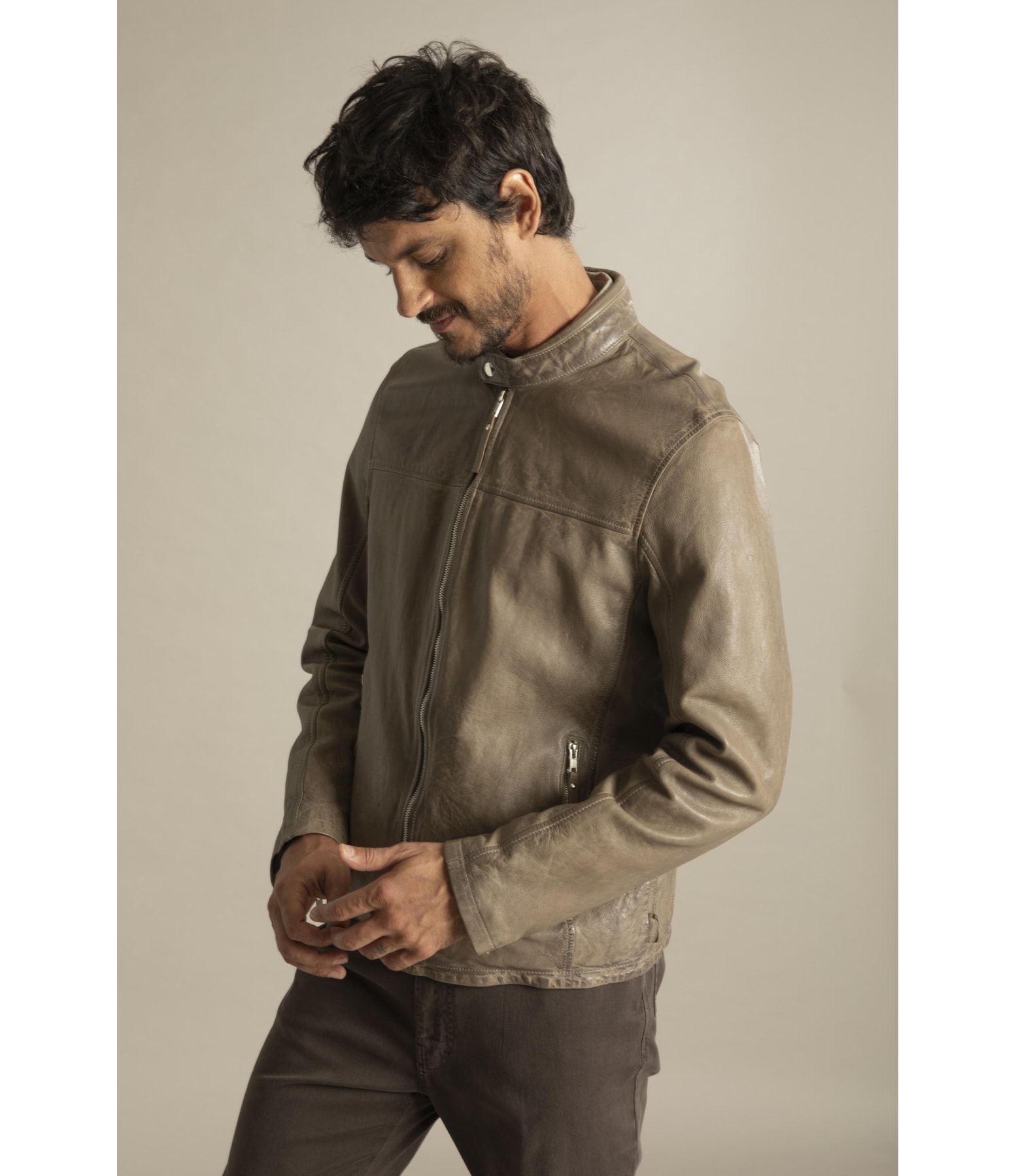 Jaqueta de Couro Stone Husk