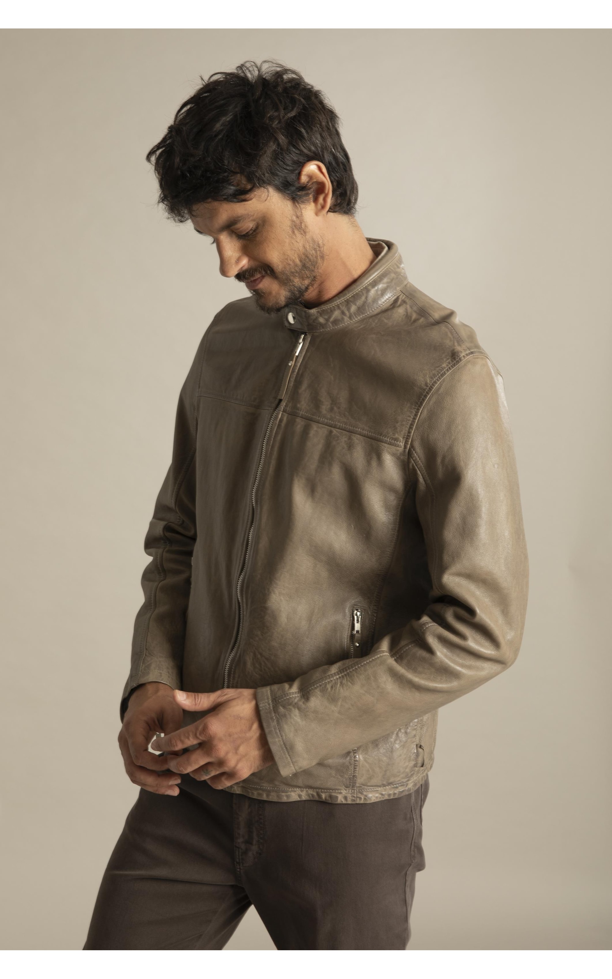 Jaqueta de Couro Stone Husk