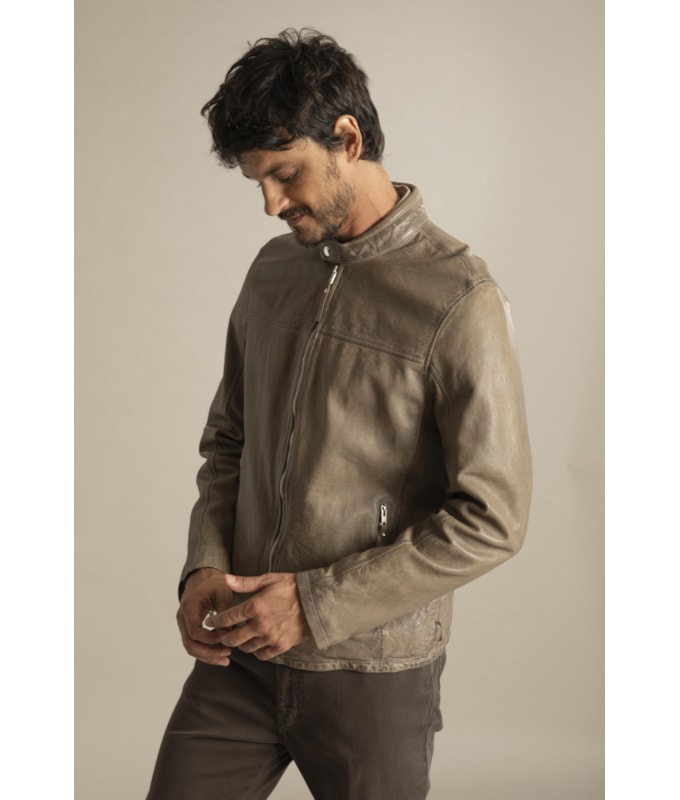 Jaqueta de Couro Stone Husk