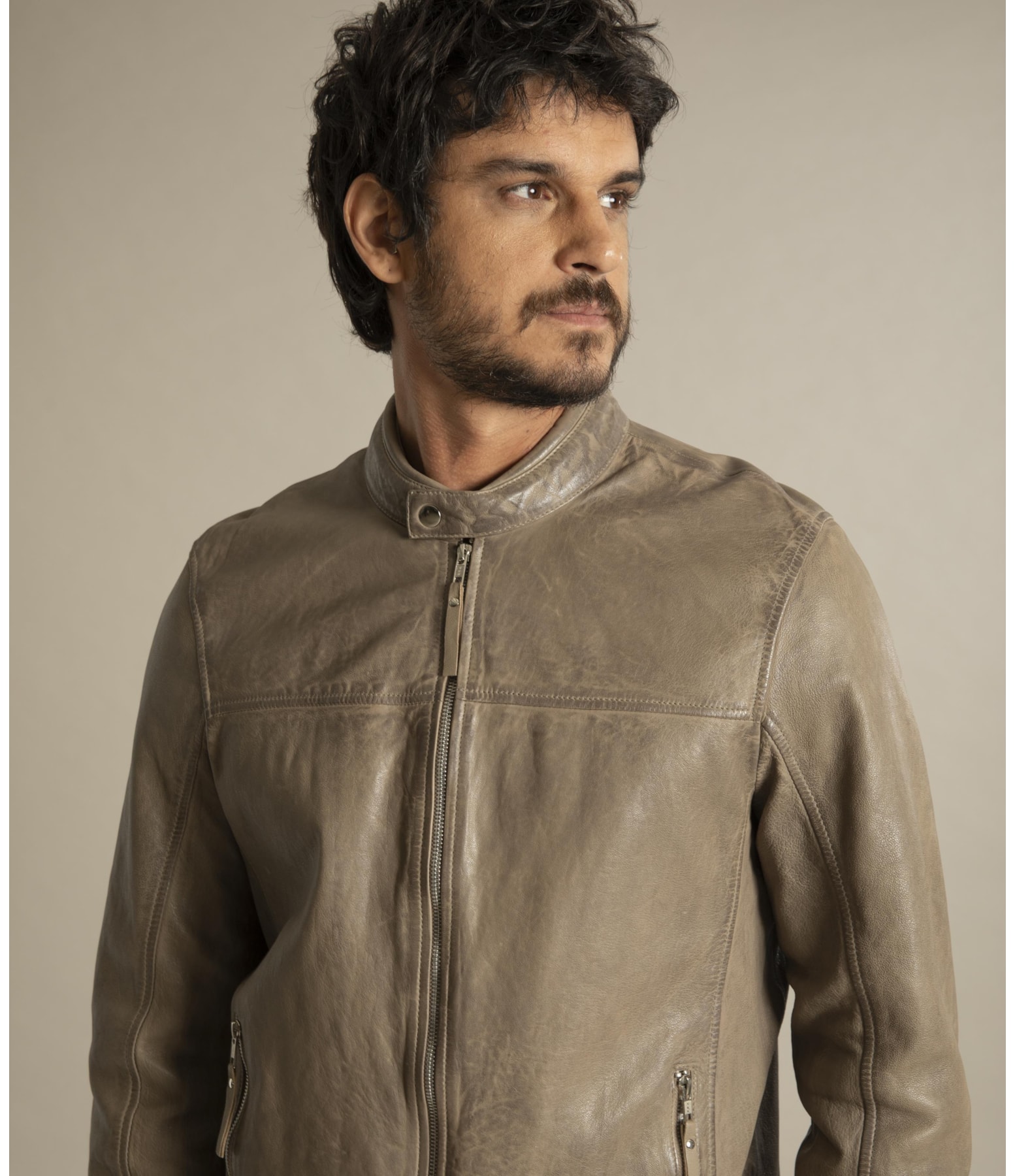 Jaqueta de Couro Stone Husk