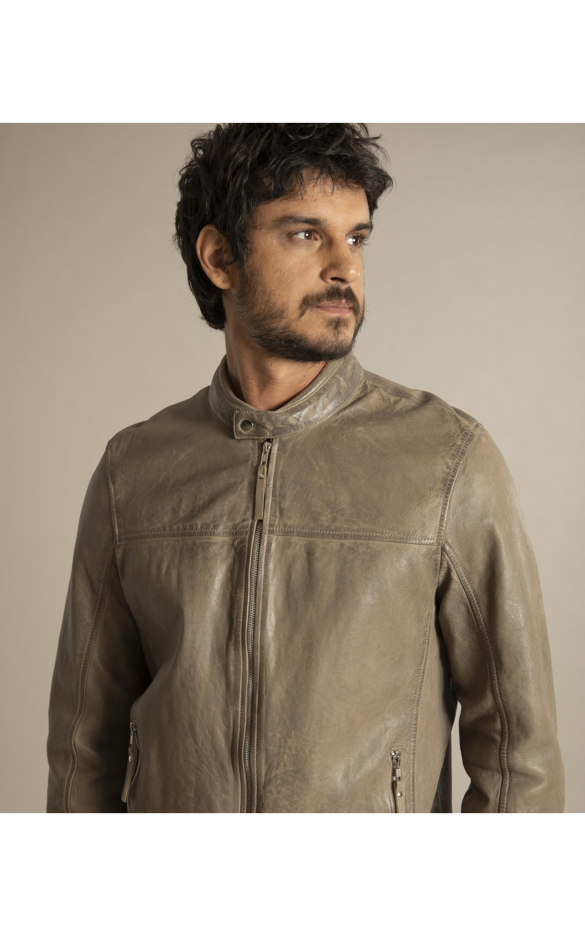 Jaqueta de Couro Stone Husk