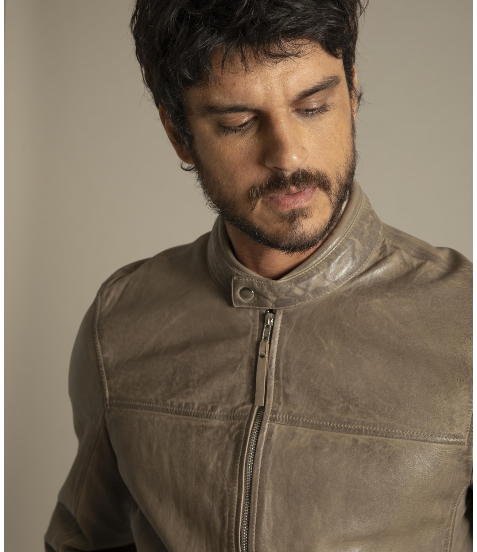 Jaqueta de Couro Stone Husk