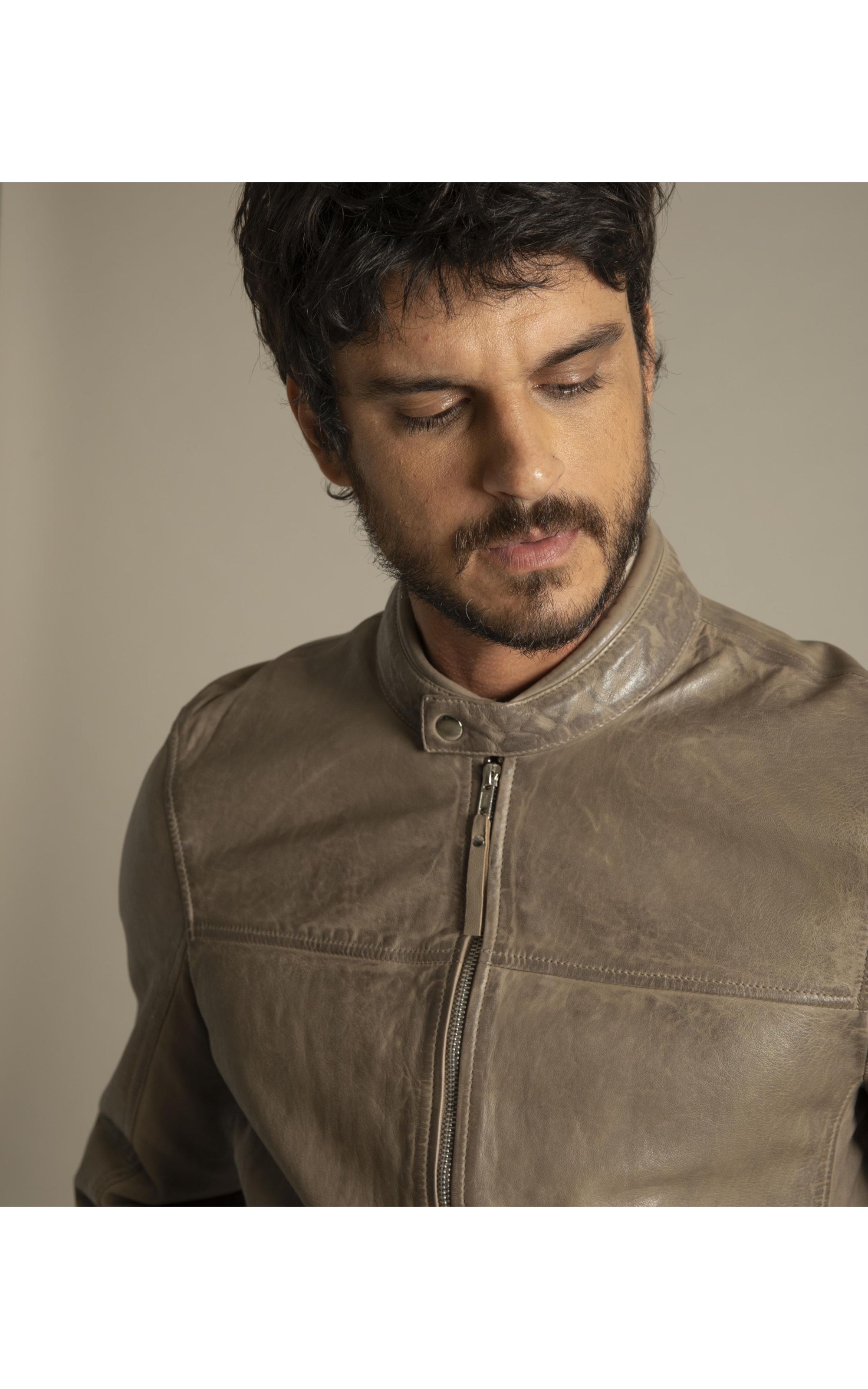 Jaqueta de Couro Stone Husk