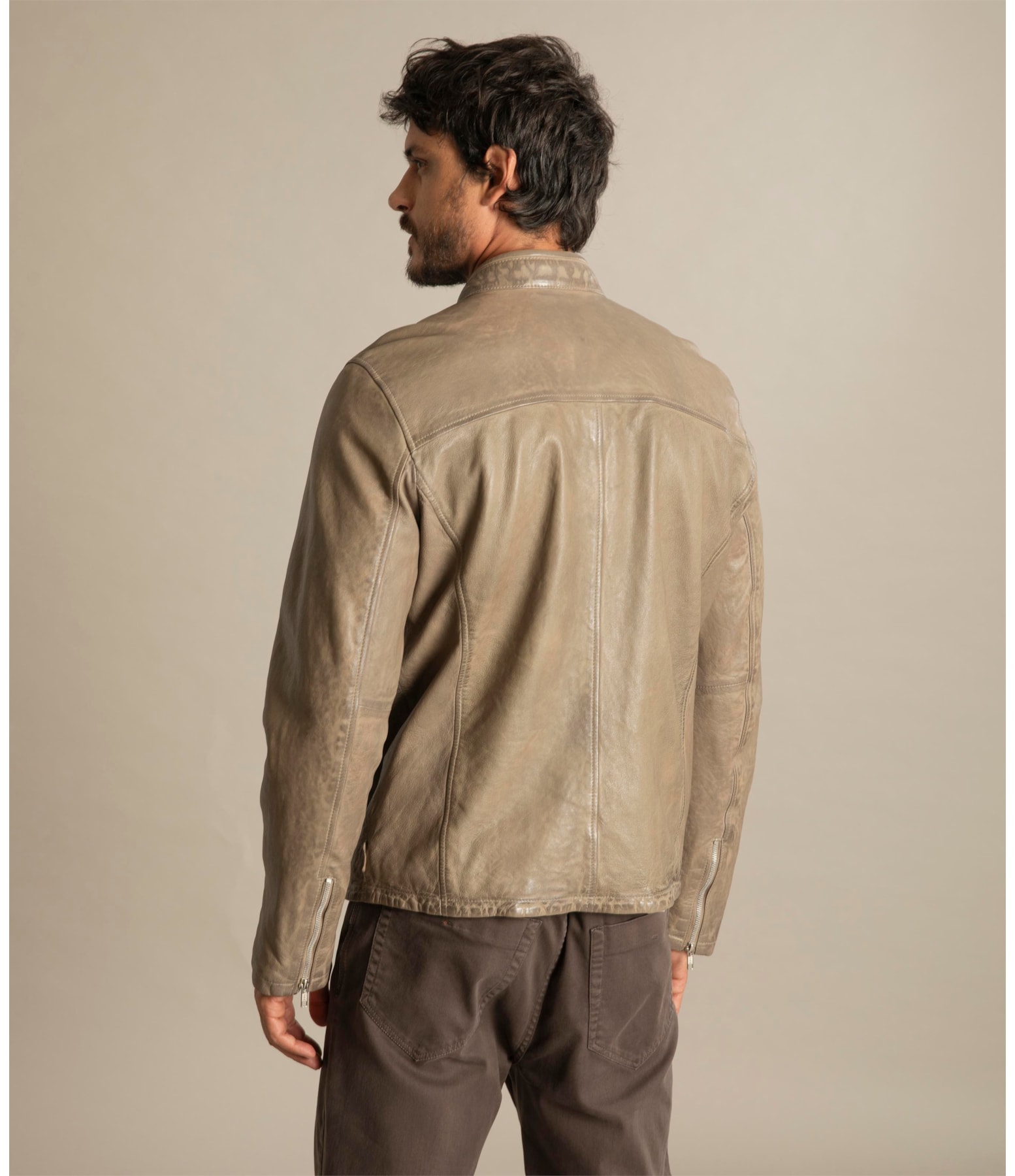 Jaqueta de Couro Stone Husk