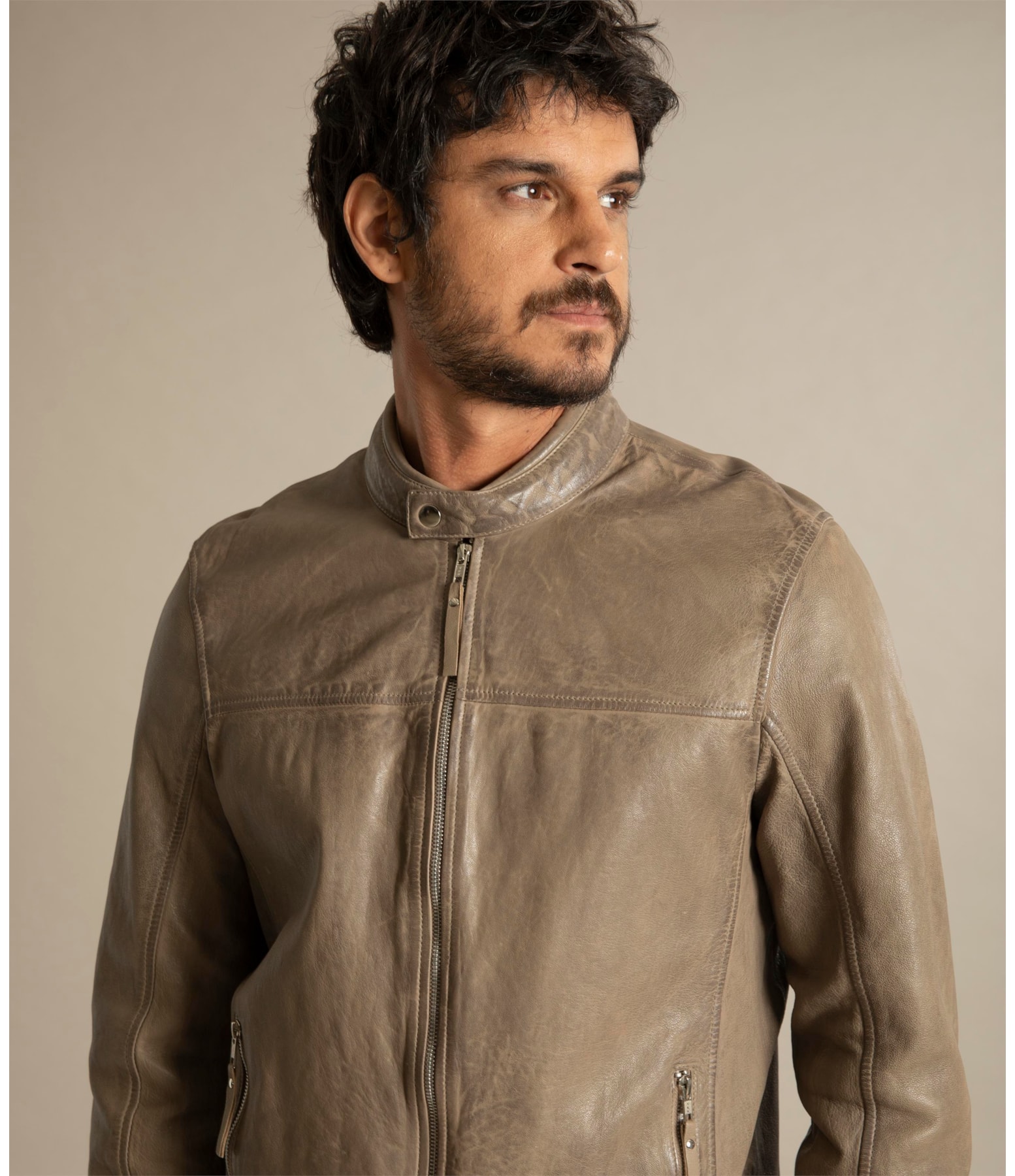 Jaqueta de Couro Stone Husk