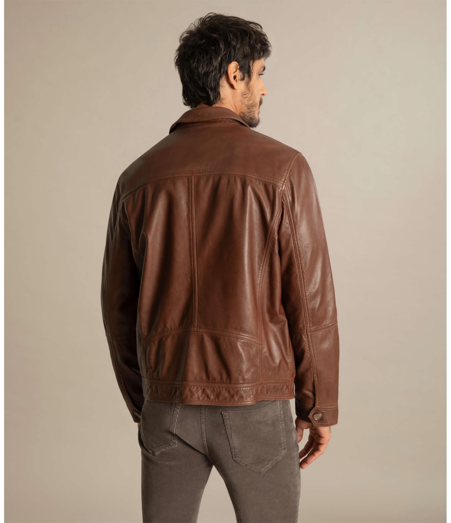 Jaqueta de Couro Trucker Cafe