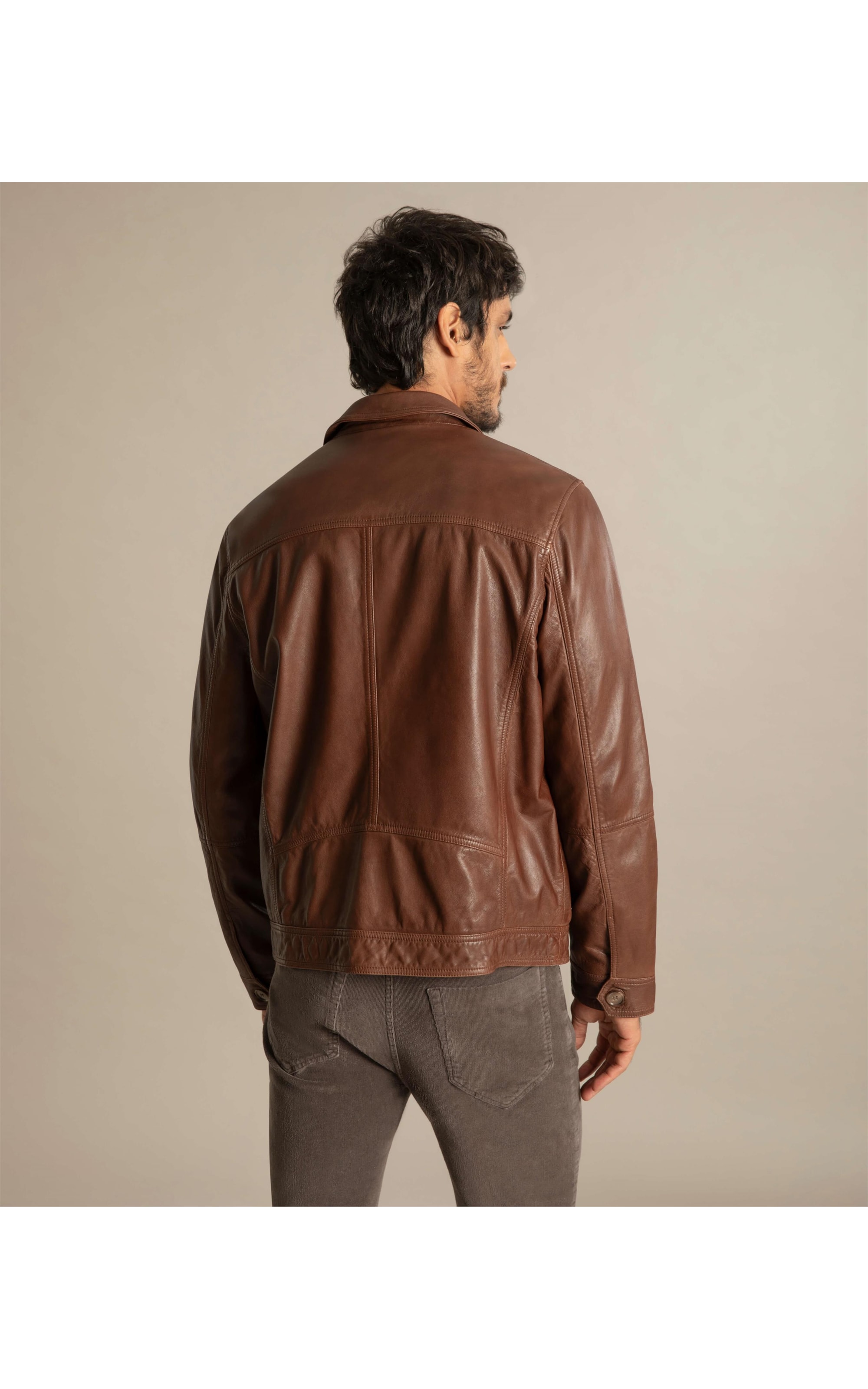 Jaqueta de Couro Trucker Cafe