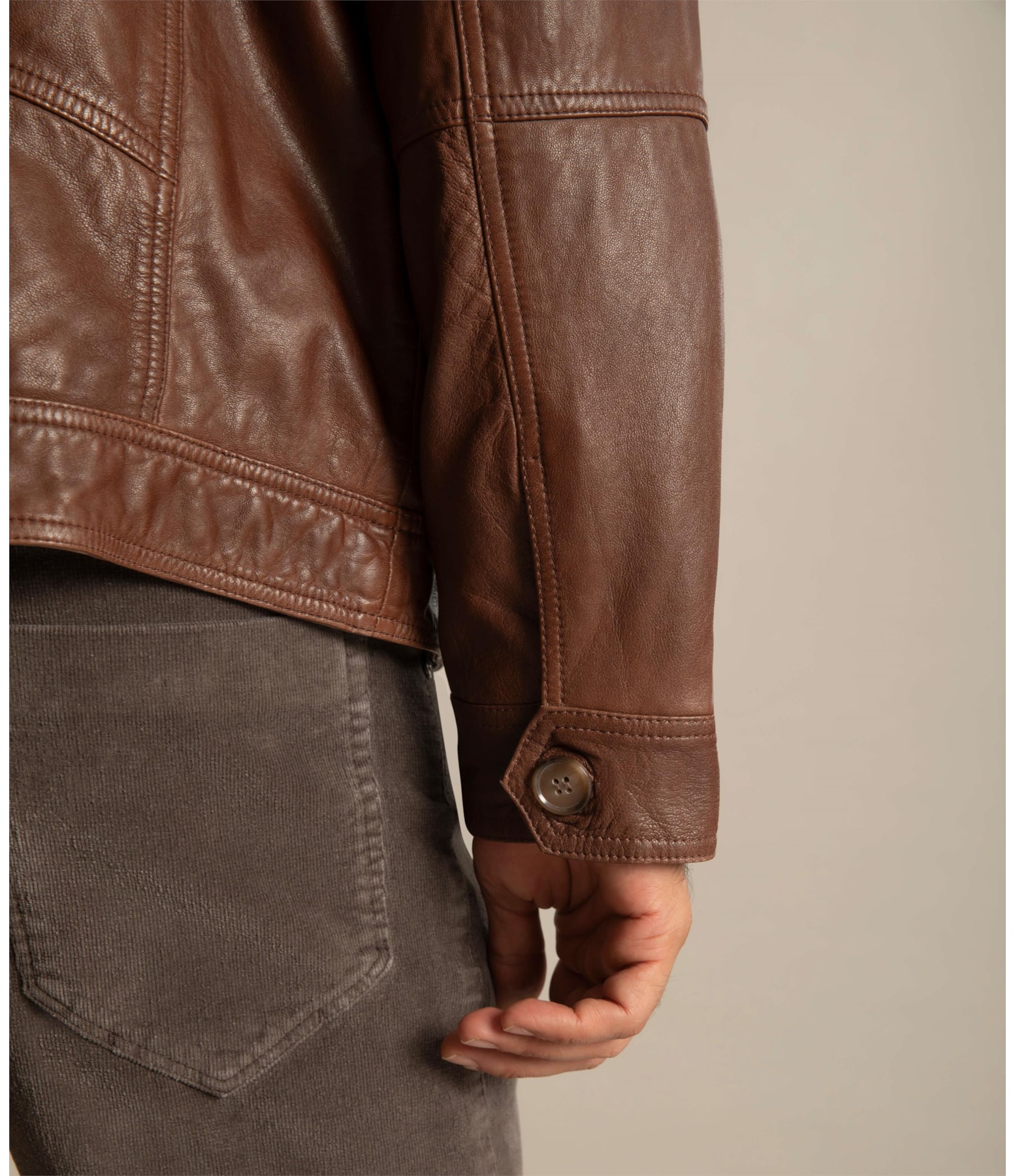 Jaqueta de Couro Trucker Cafe