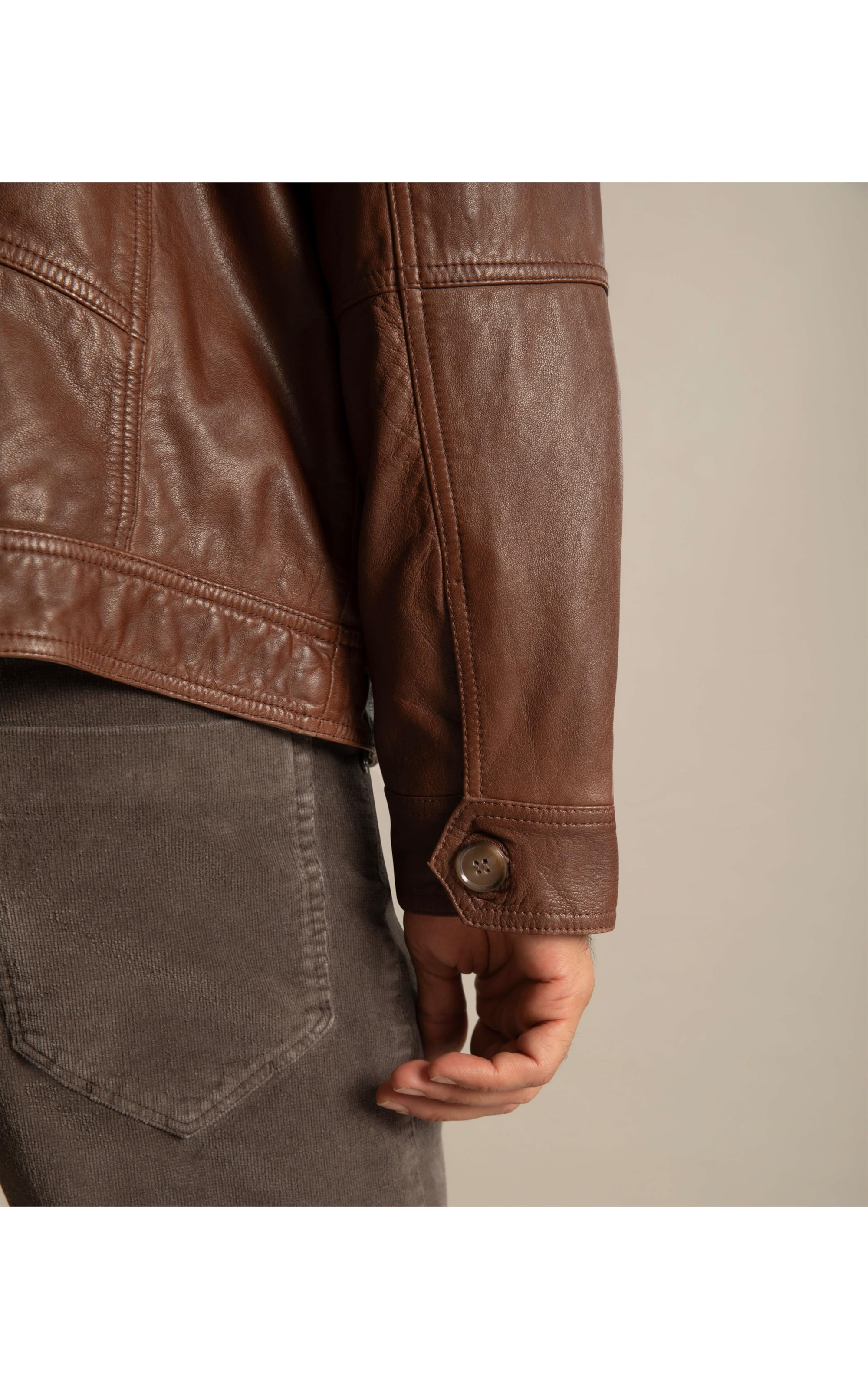 Jaqueta de Couro Trucker Cafe