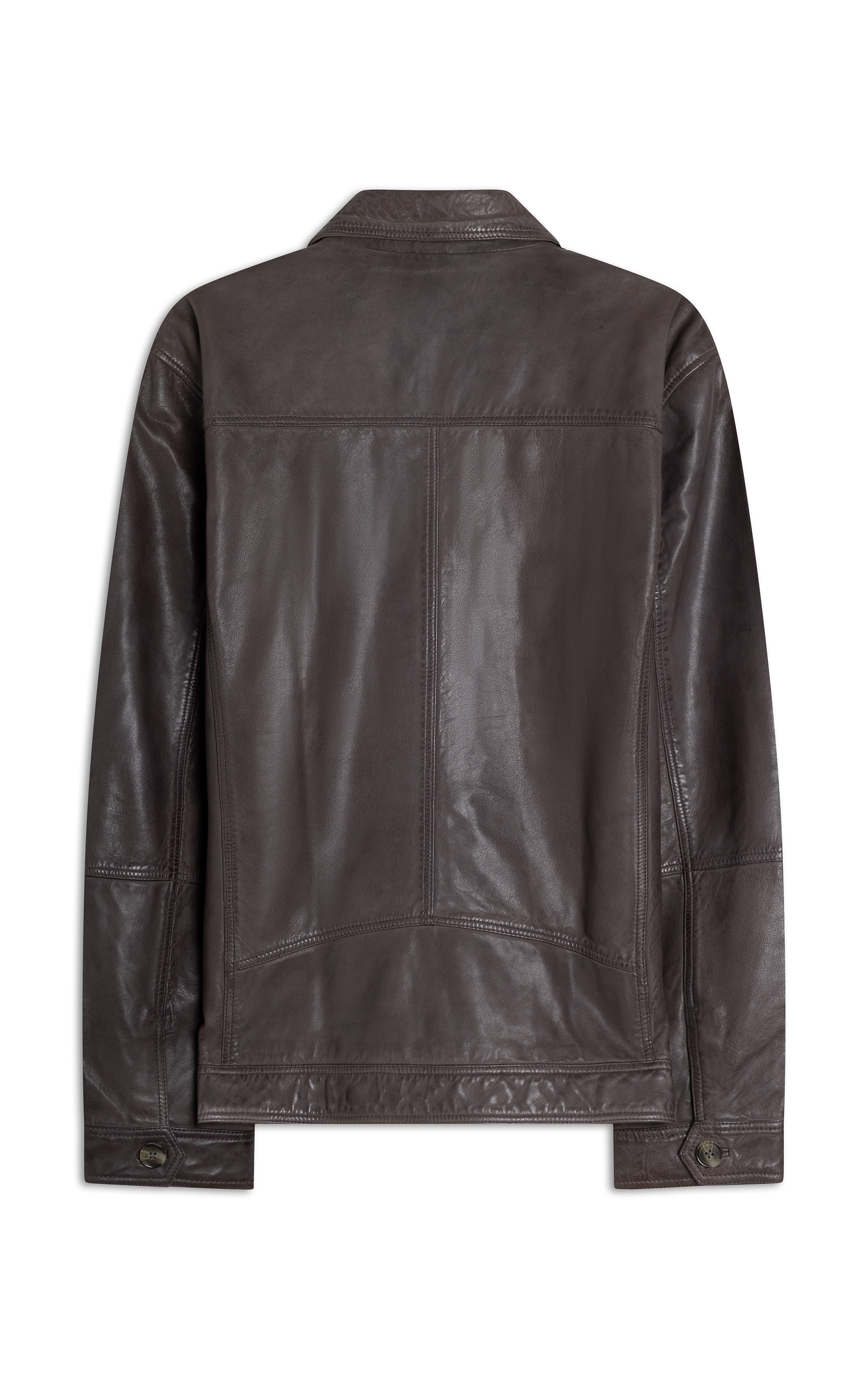 Jaqueta de Couro Trucker Grafite