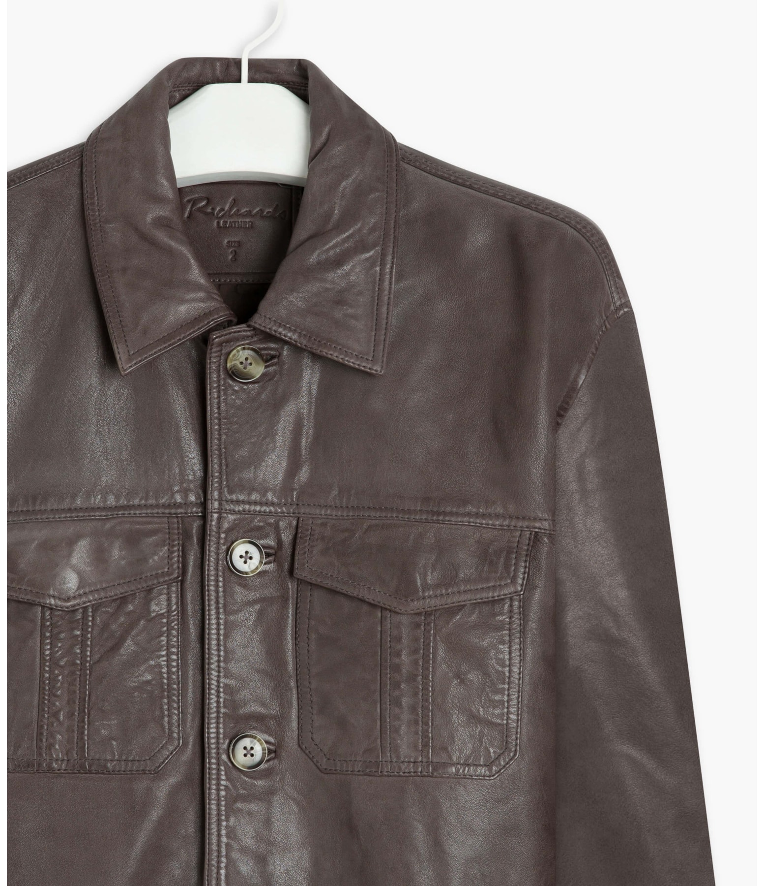 Jaqueta de Couro Trucker Grafite