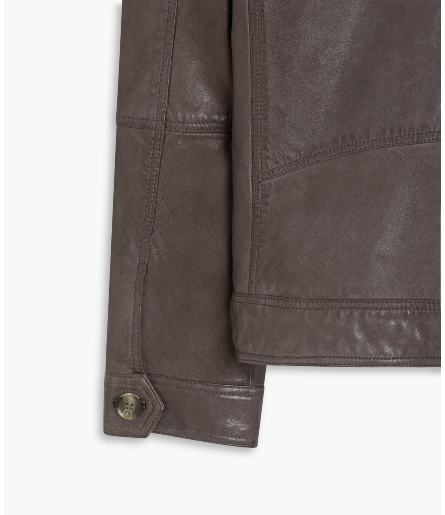 Jaqueta de Couro Trucker Grafite