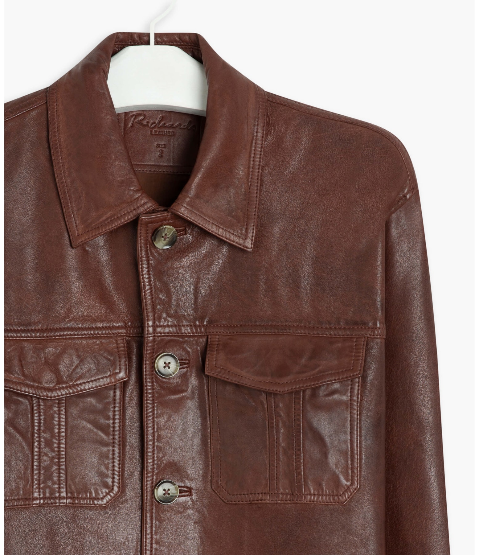 Jaqueta de Couro Trucker Whisky