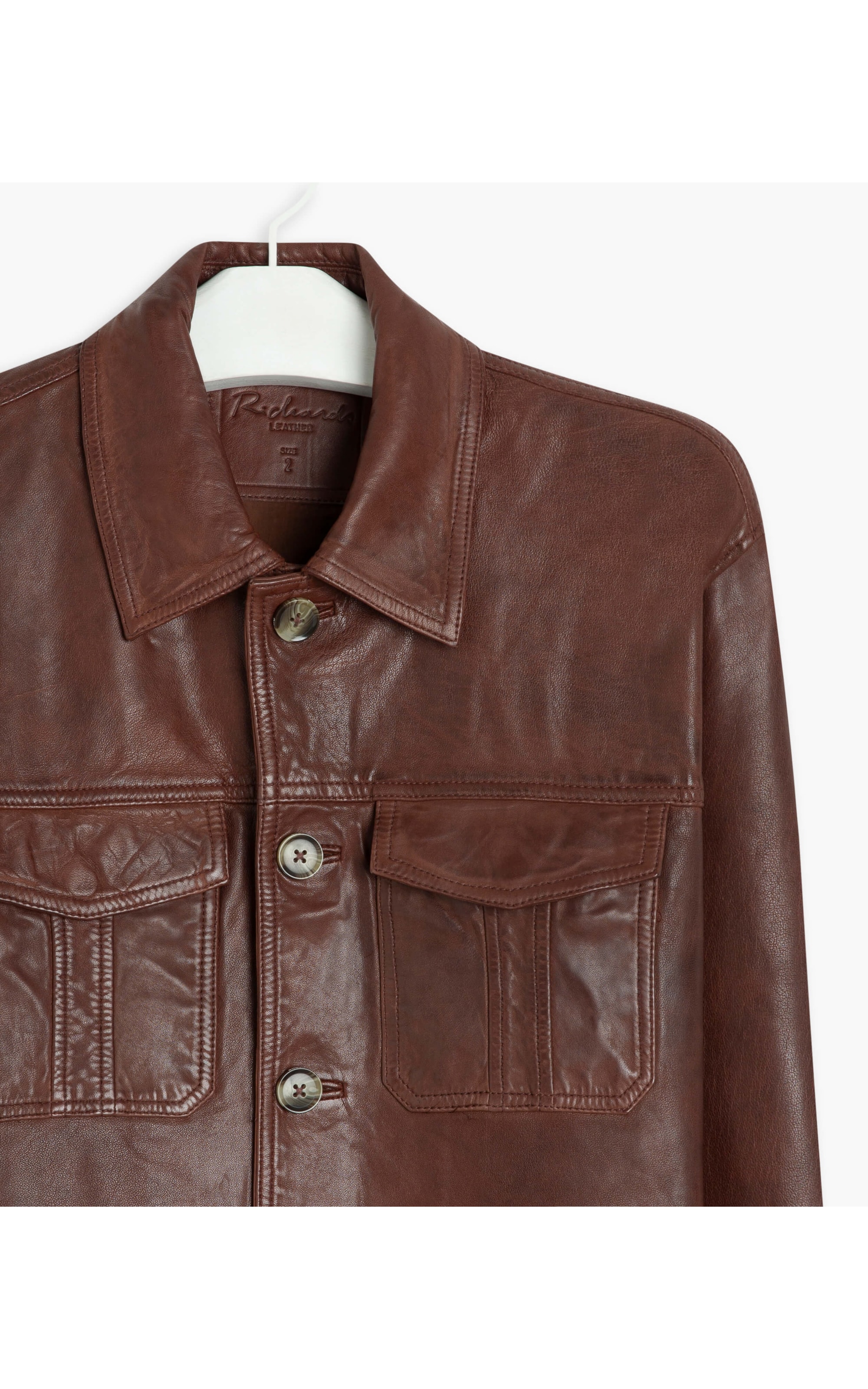 Jaqueta de Couro Trucker Whisky