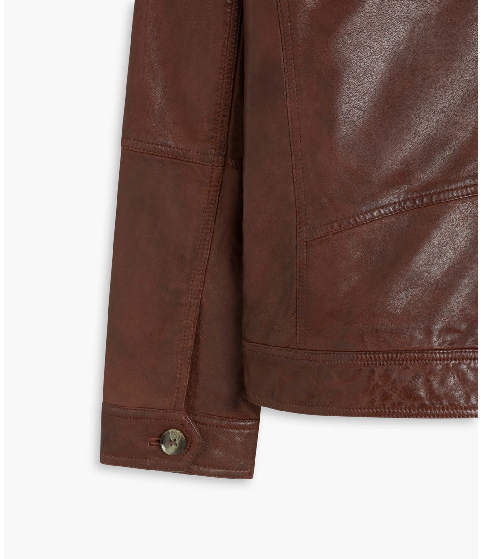 Jaqueta de Couro Trucker Whisky