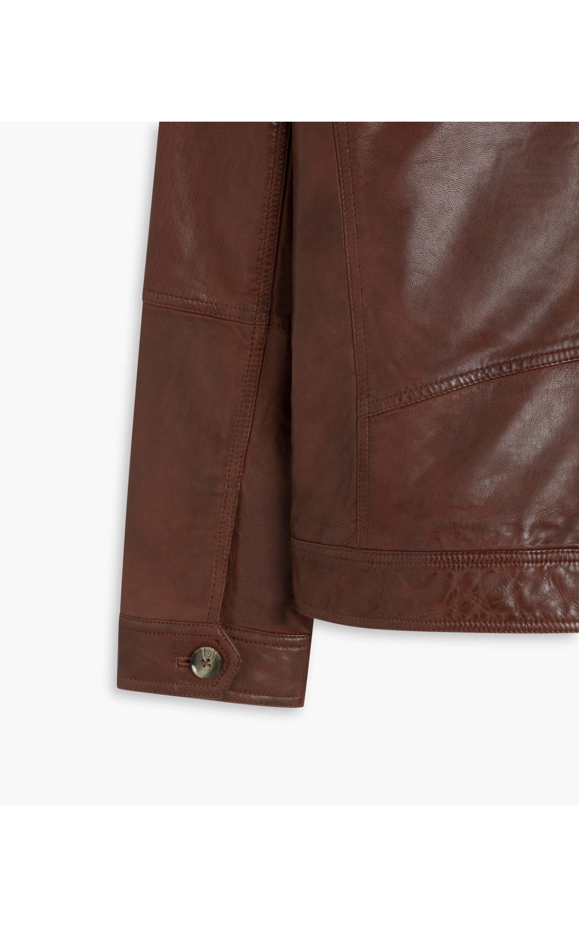 Jaqueta de Couro Trucker Whisky