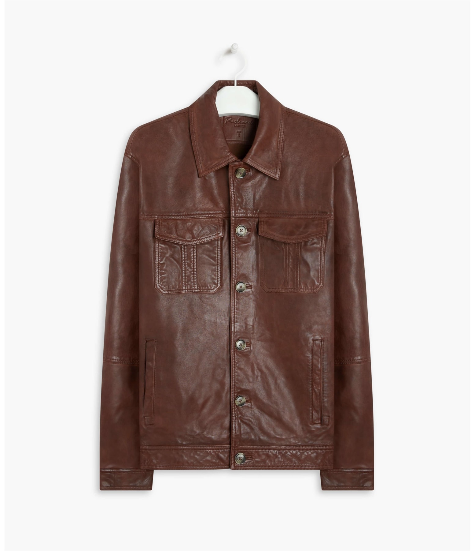 Jaqueta de Couro Trucker Whisky