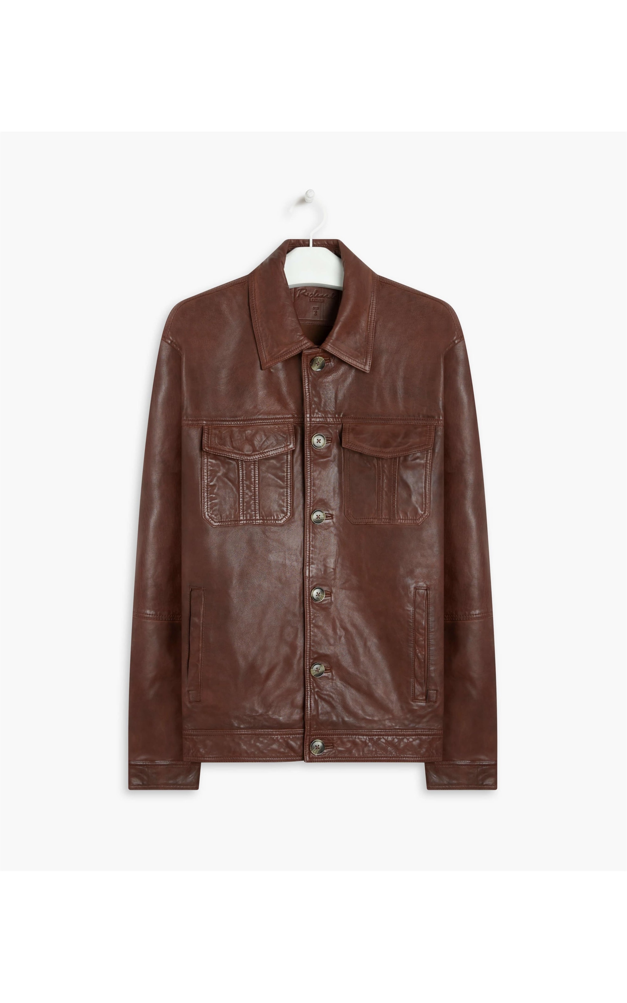 Jaqueta de Couro Trucker Whisky