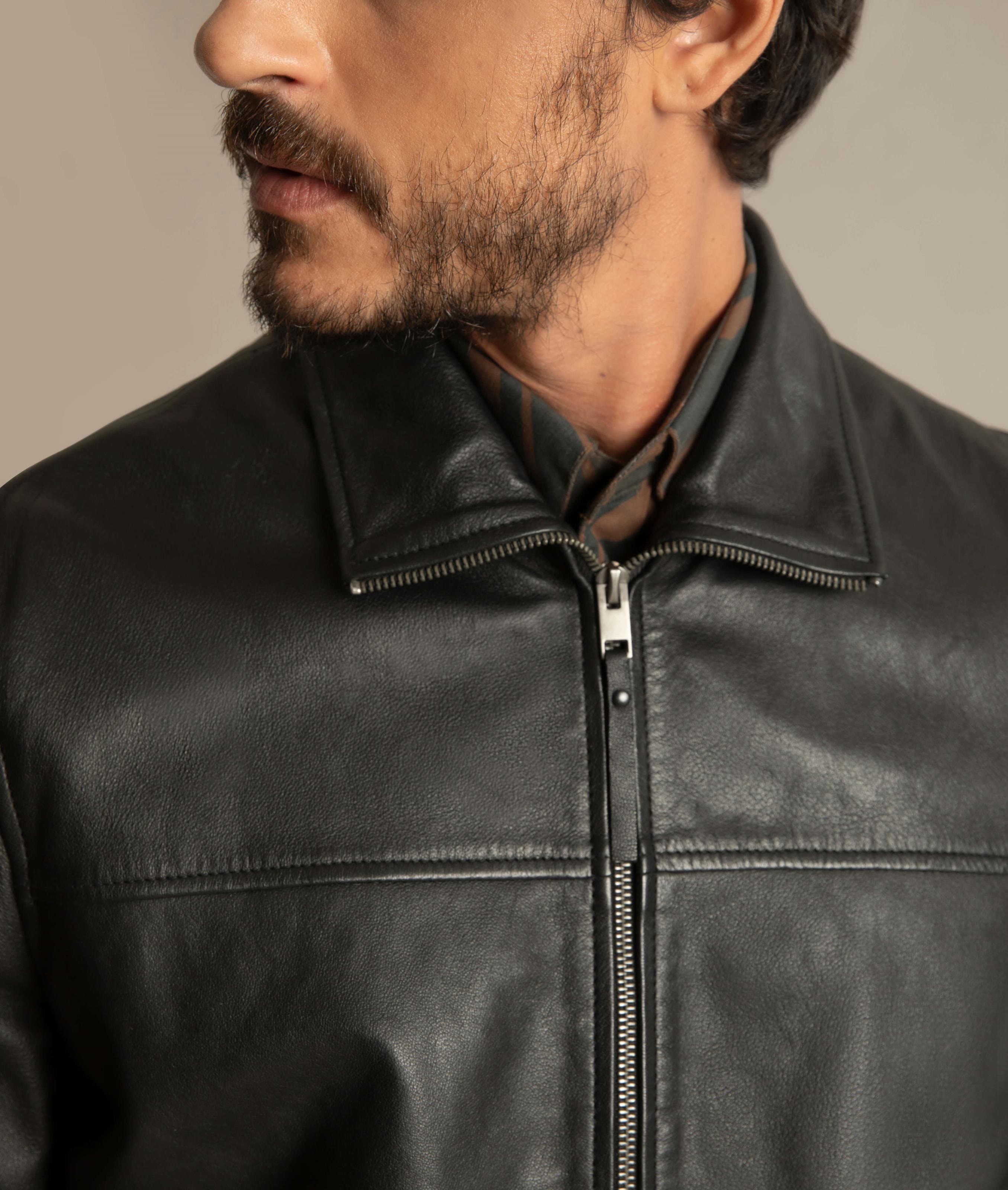 80s HAI SPORTING GEAR LEATHER JACKET 茶 80s 