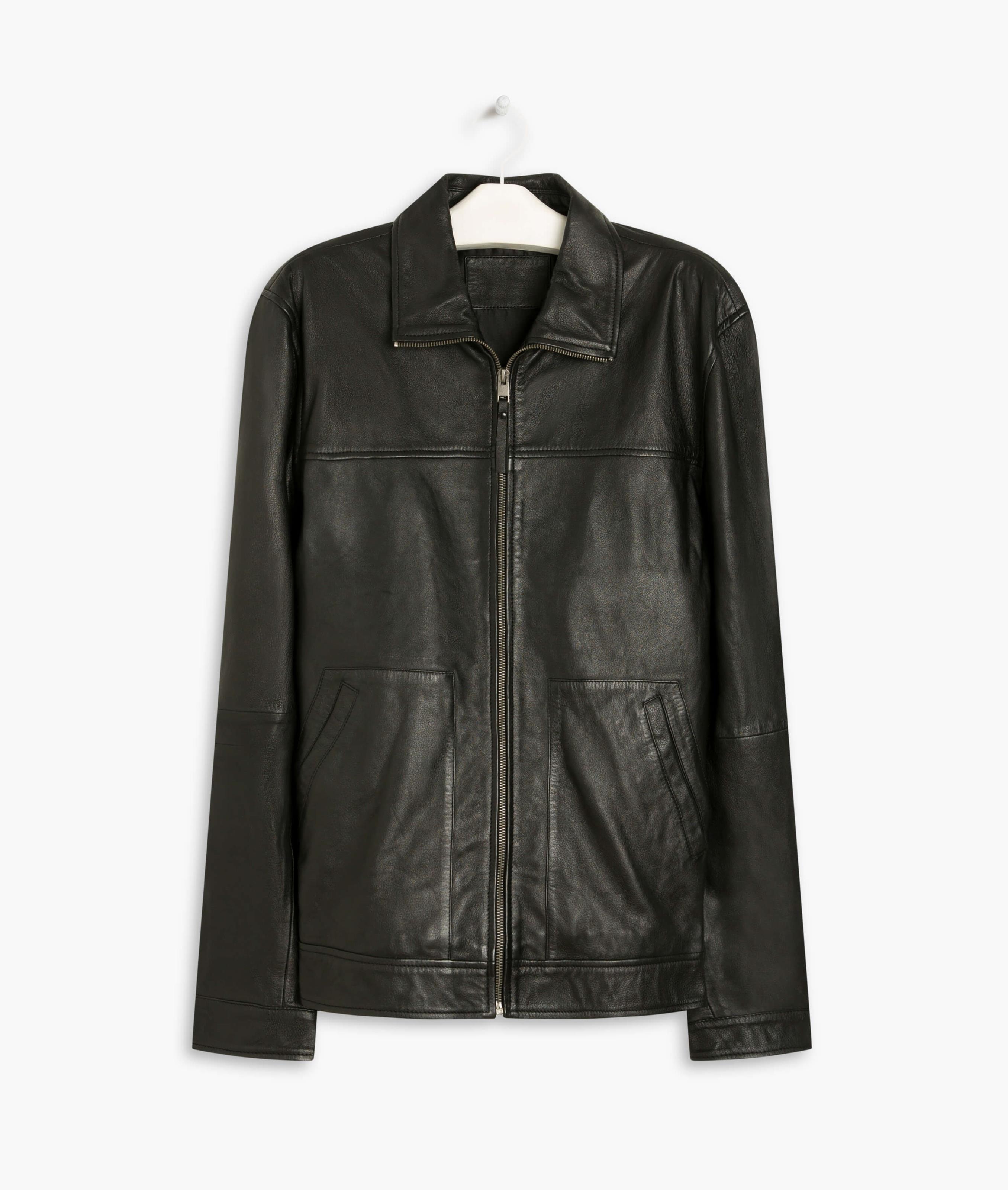 Jaqueta de Couro Wide Pockets Cafe