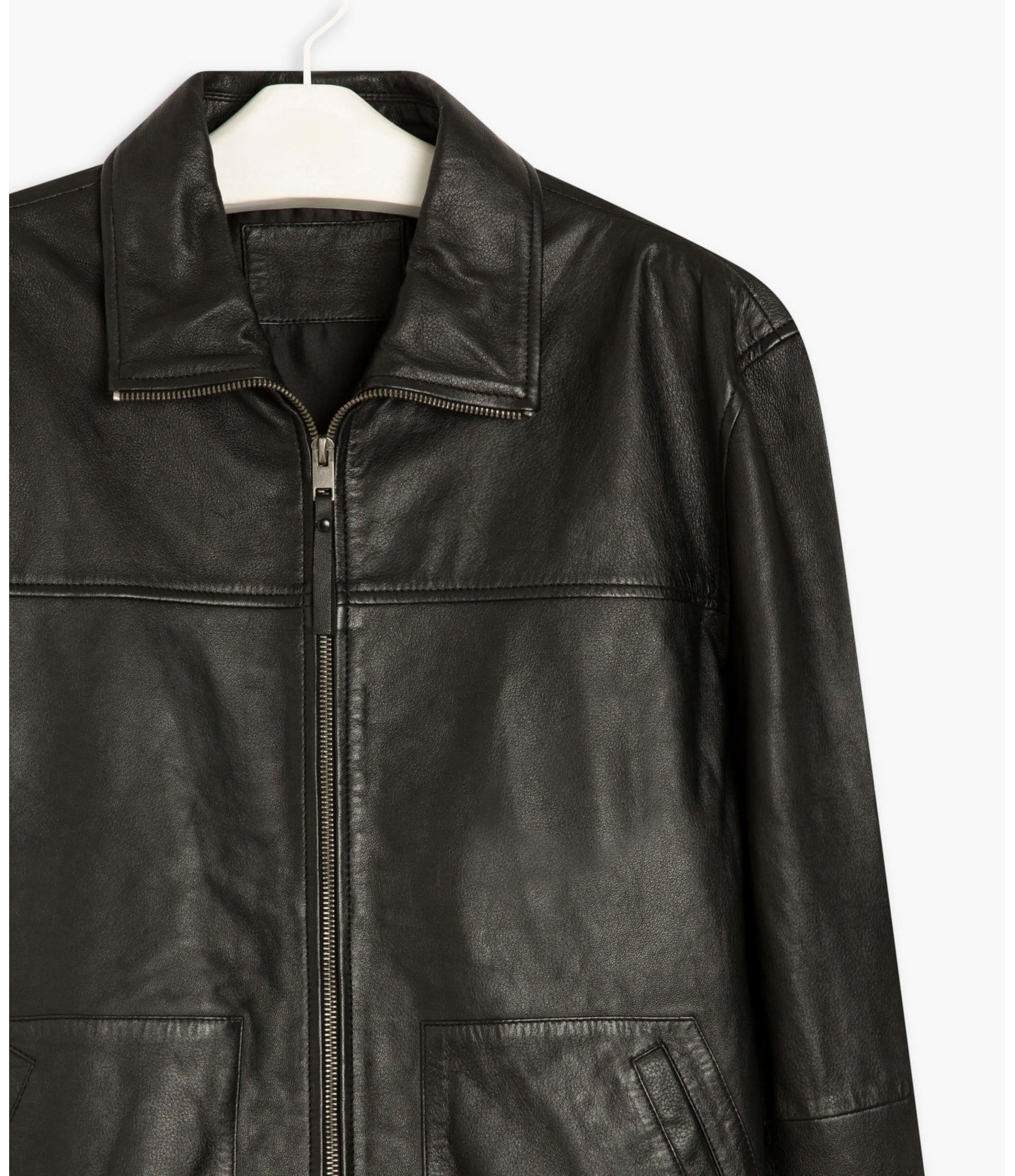 Jaqueta de Couro Wide Pockets Cafe