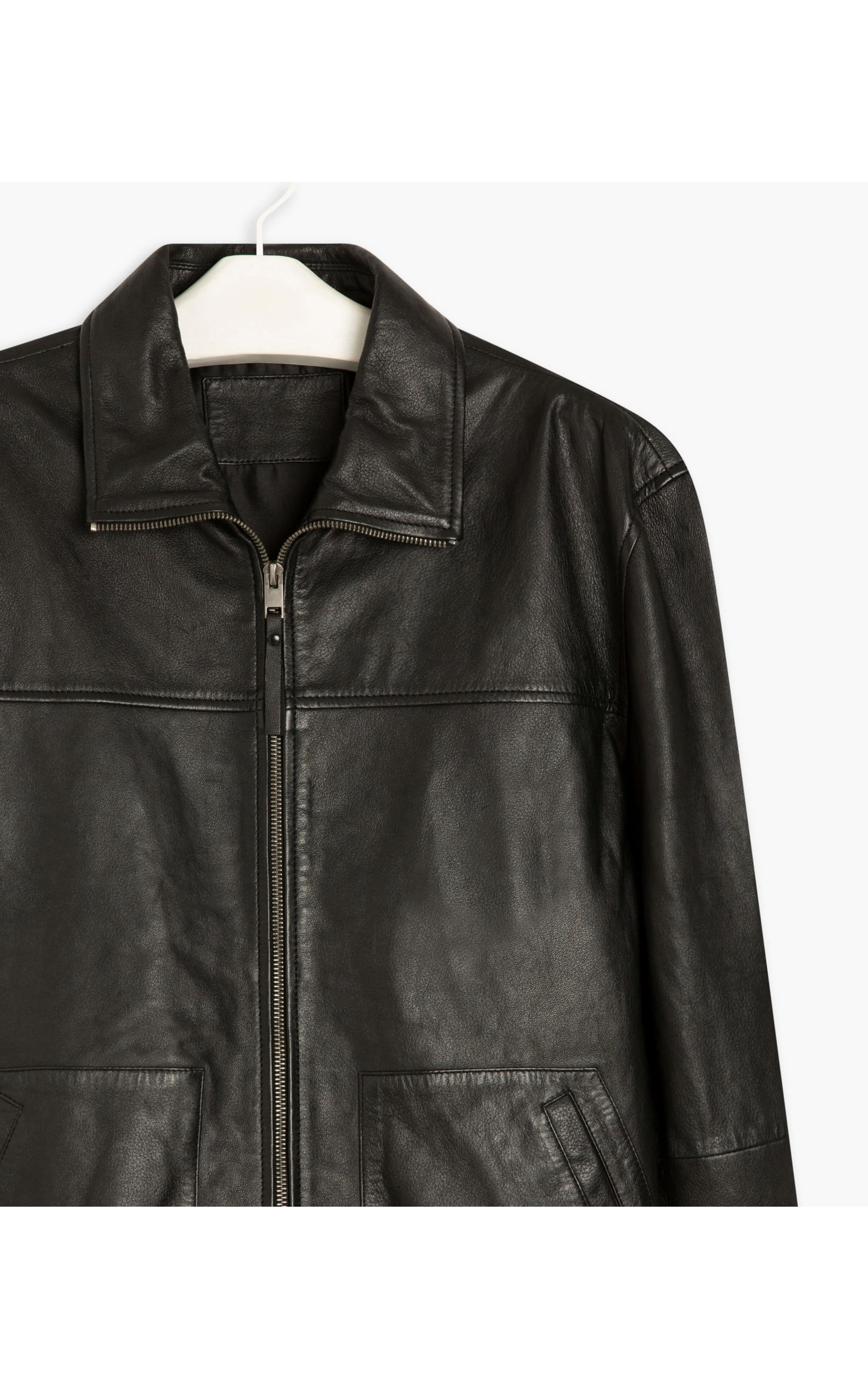 Jaqueta de Couro Wide Pockets Cafe