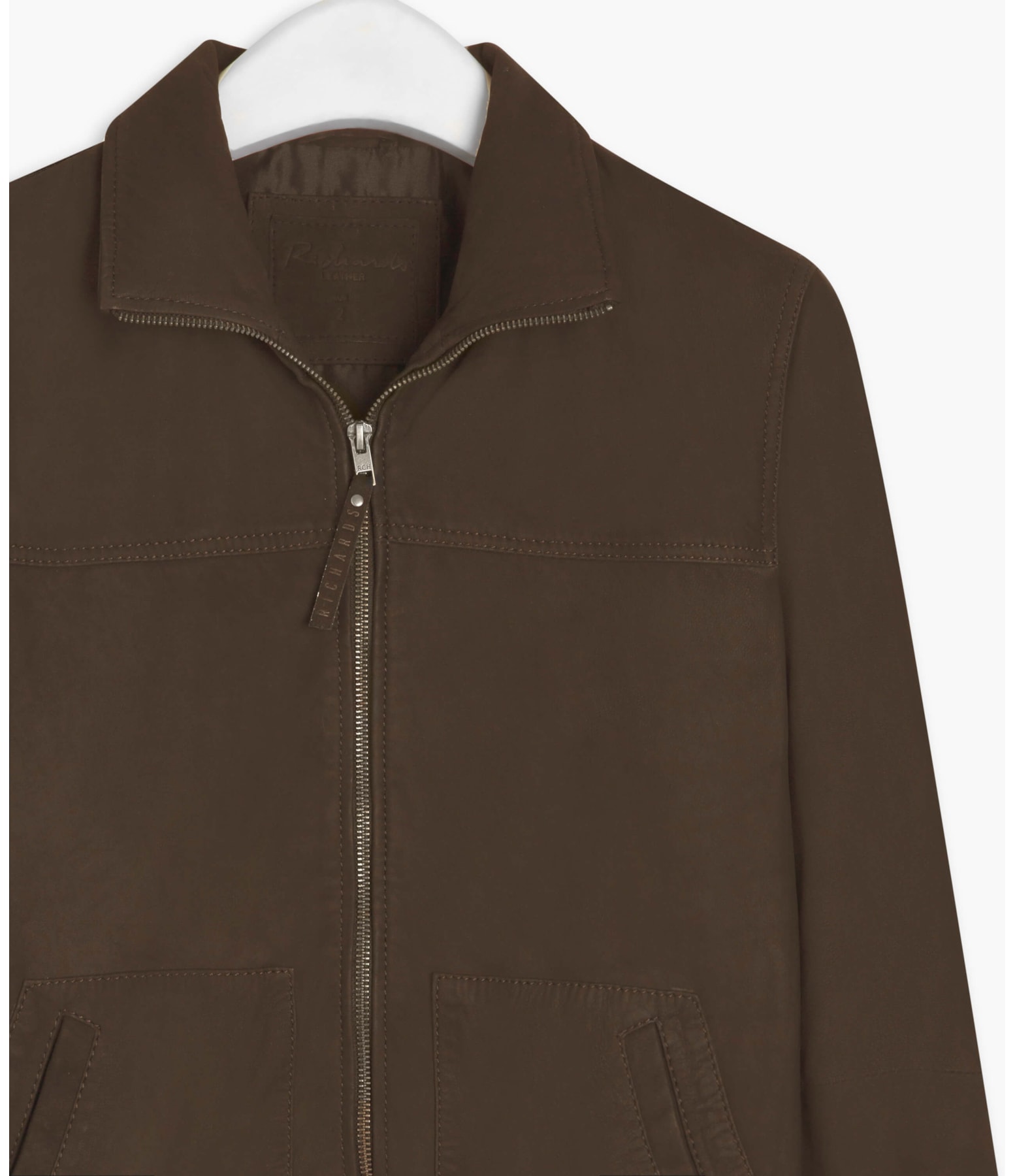 Jaqueta de Couro Wide Pockets Cafe