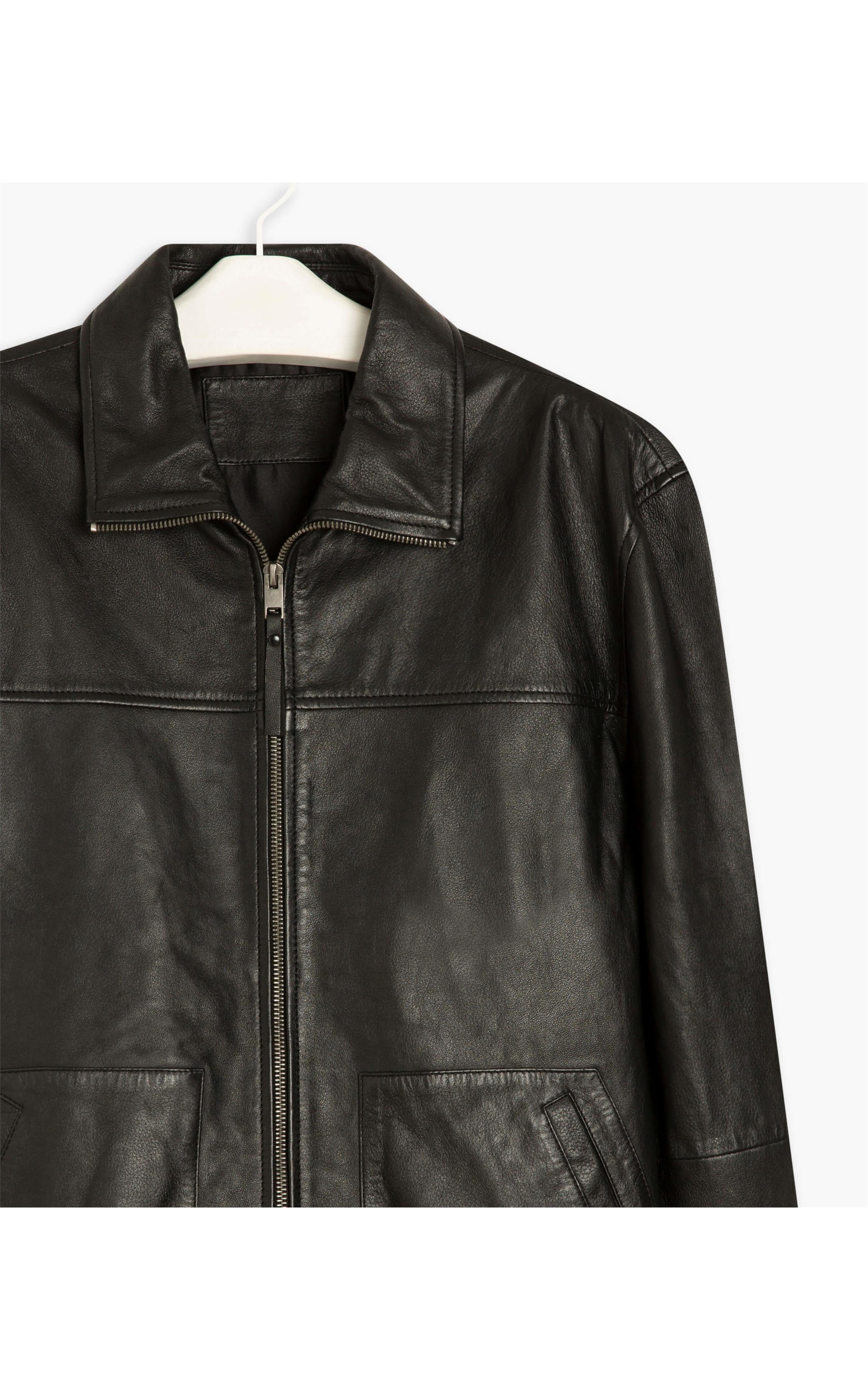 Jaqueta de Couro Wide Pockets Cafe