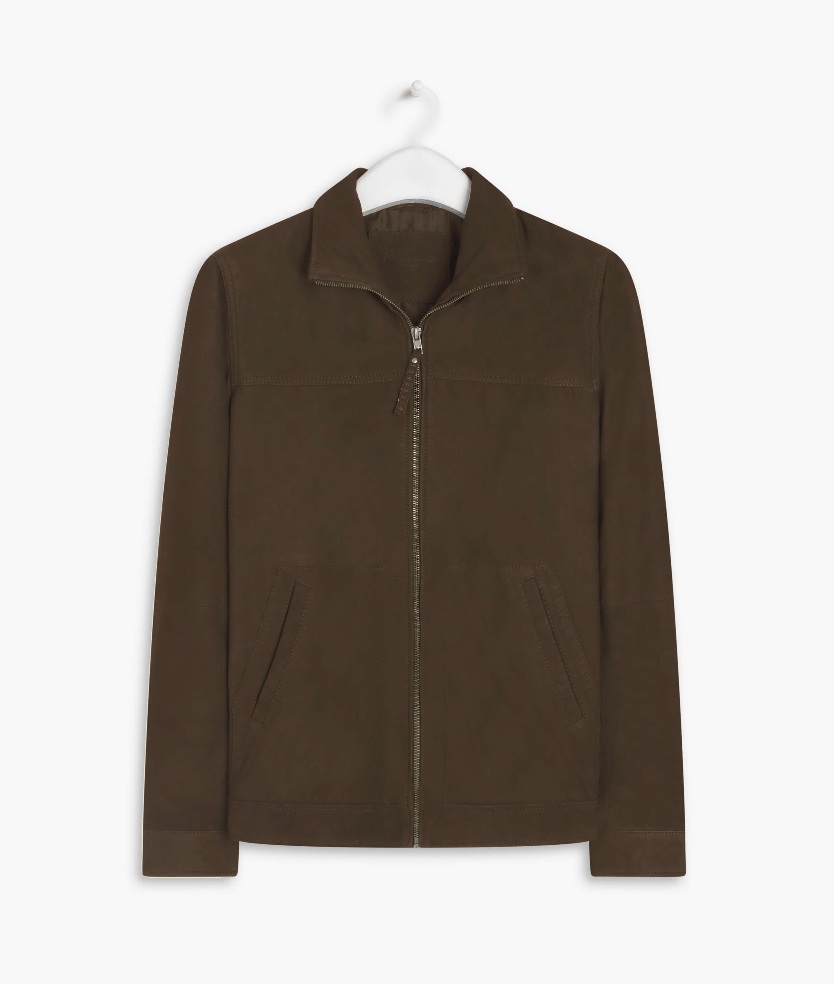 Jaqueta de Couro Wide Pockets Cafe