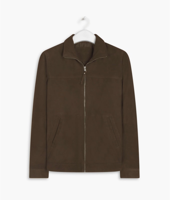 Jaqueta de Couro Wide Pockets Cafe