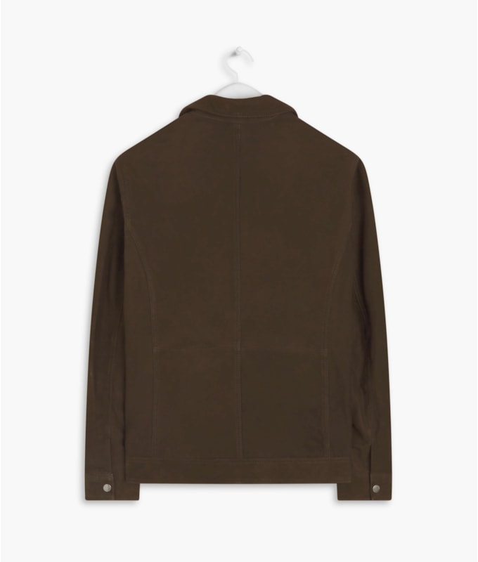 Jaqueta de Couro Wide Pockets Cafe