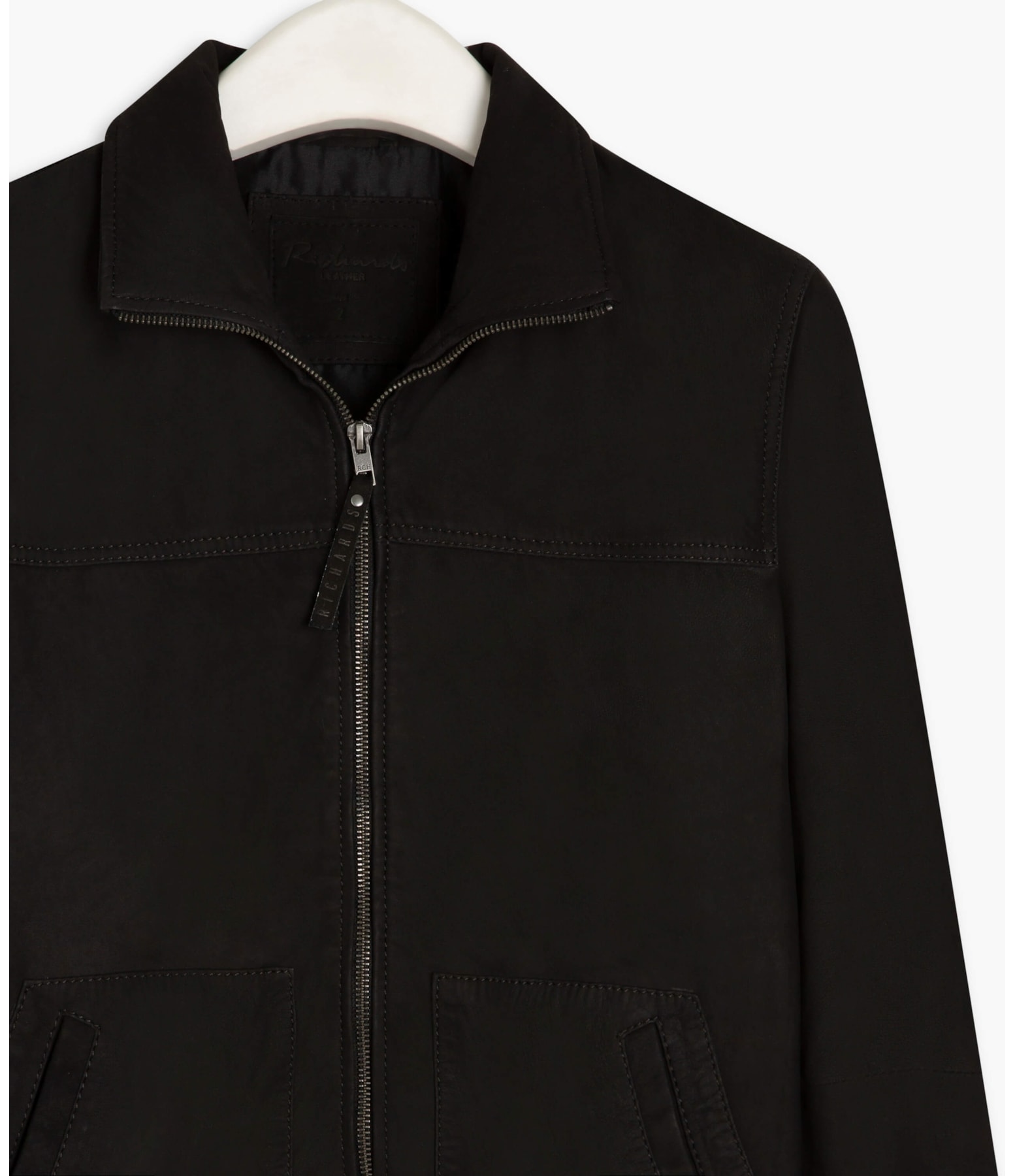Jaqueta de Couro Wide Pockets Preto