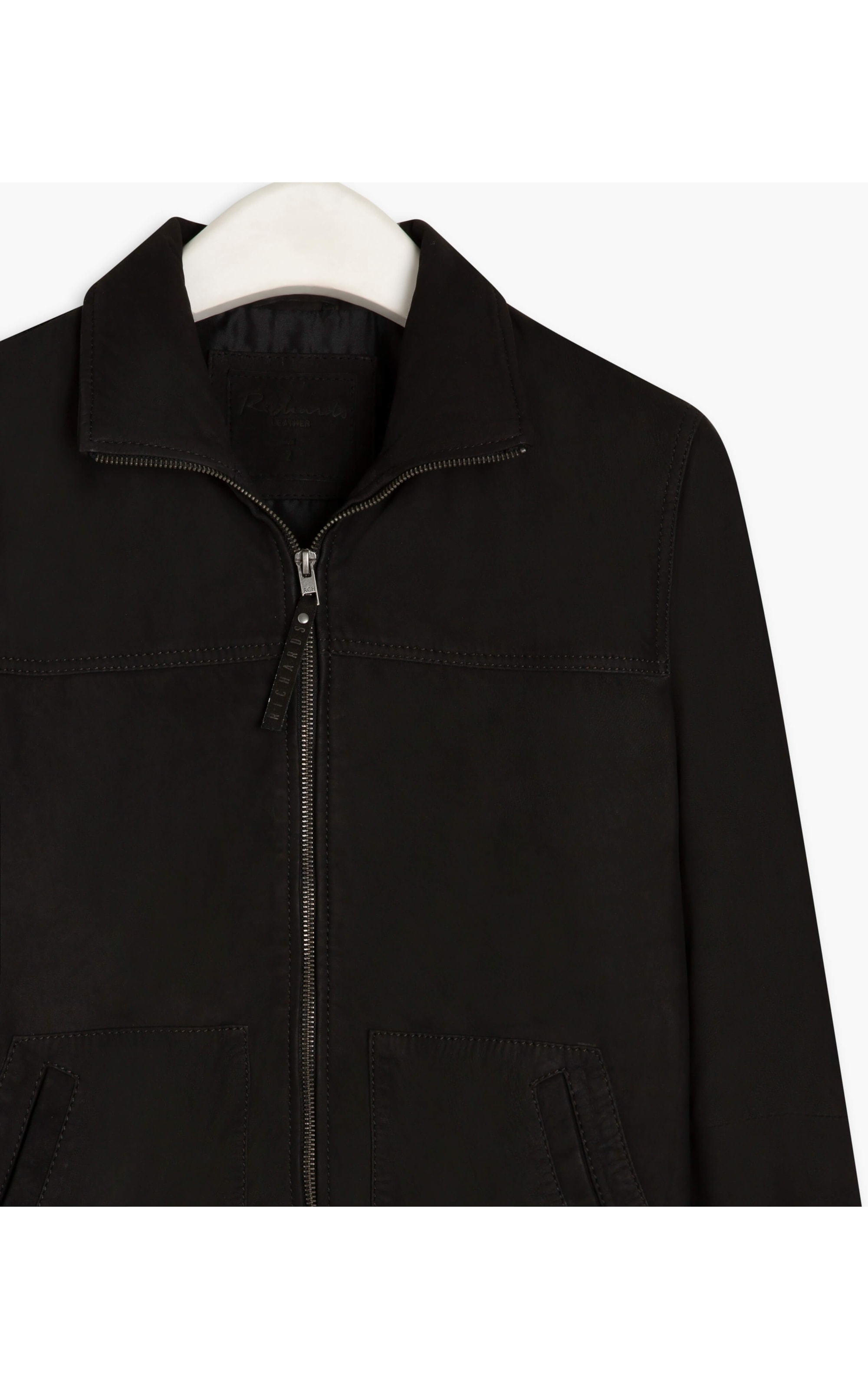 Jaqueta de Couro Wide Pockets Preto
